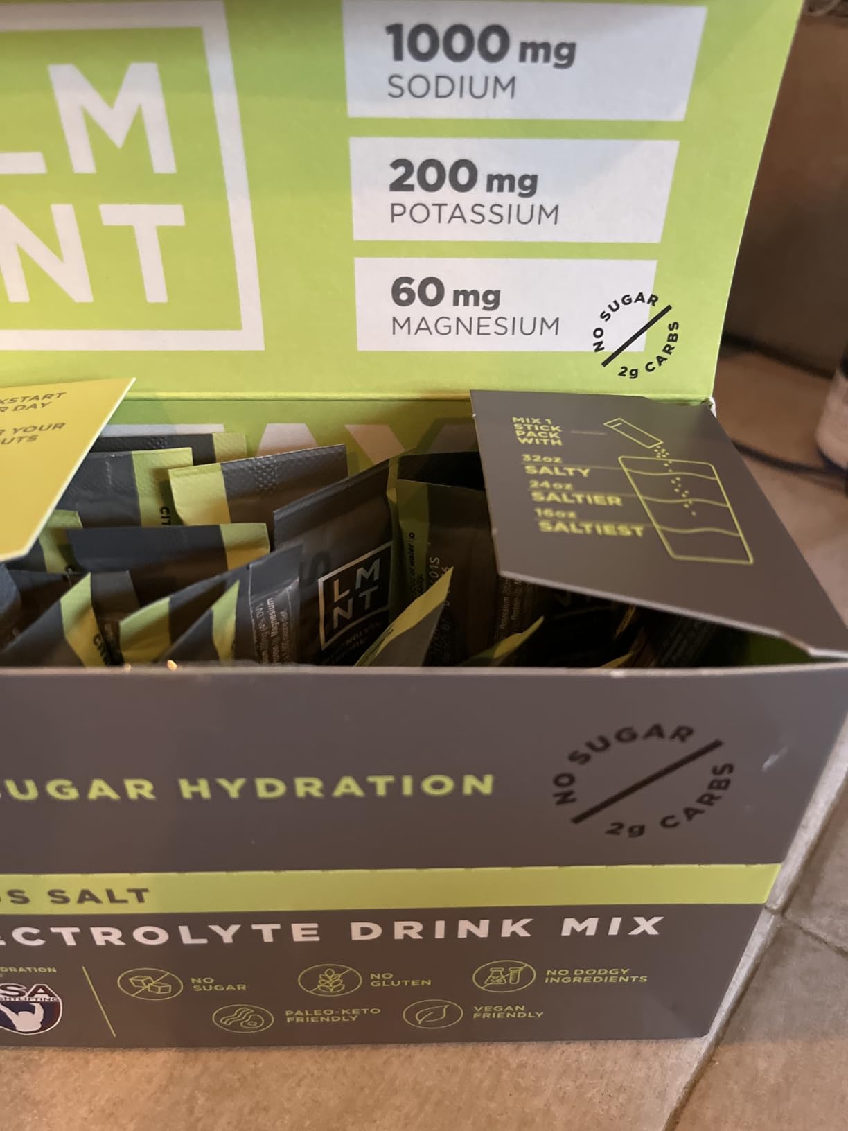 LMNT Zero Sugar Electrolytes - Citrus Salt | Drink Mix | 30-Count customer photo 2