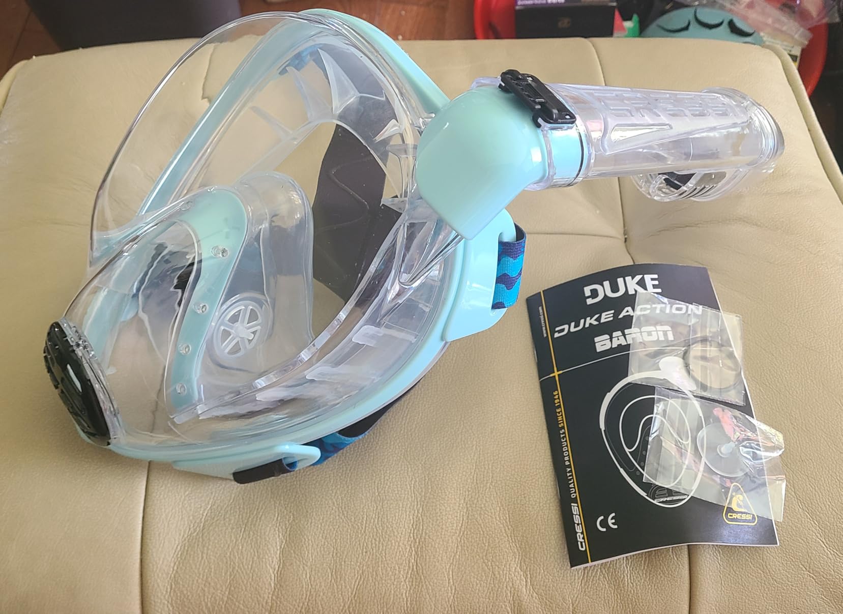 Cressi Adult Snorkeling Full Face Mask - Wide Clear View, Anti-Fog System, Easy Breathing - Baron: Designed in Italy customer photo 1