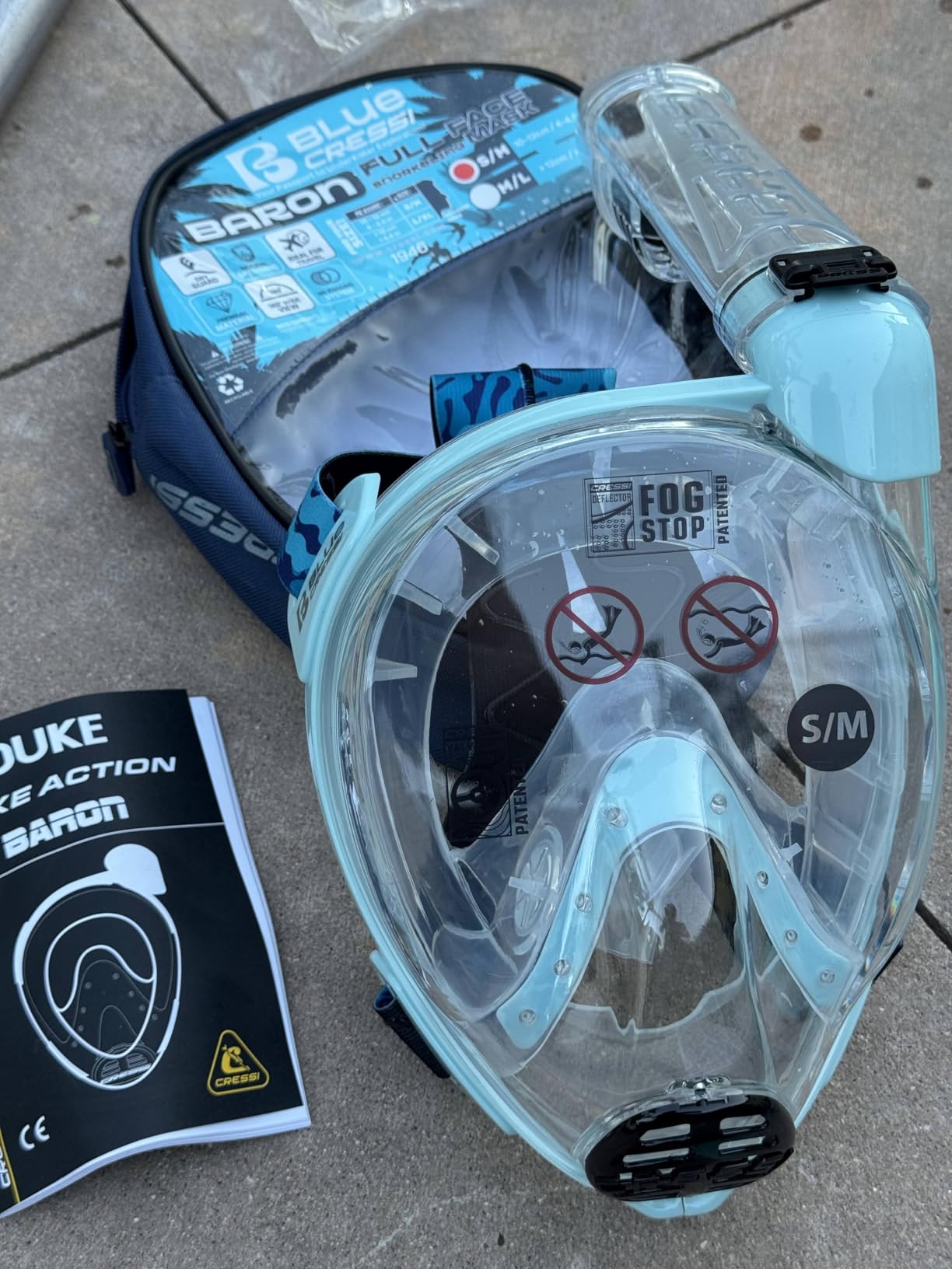 Cressi Adult Snorkeling Full Face Mask - Wide Clear View, Anti-Fog System, Easy Breathing - Baron: Designed in Italy customer photo 2