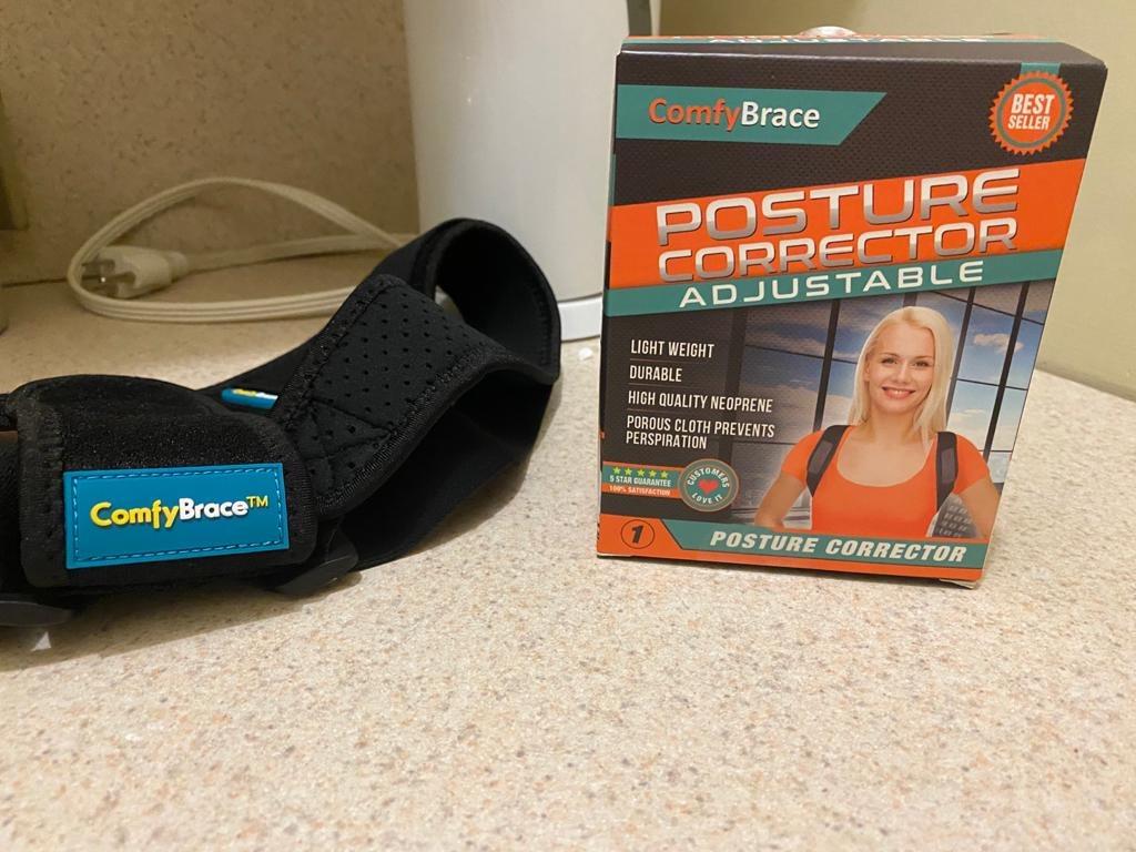 ComfyBrace Posture Corrector-Back Brace for Men and Women- Fully Adjustable Straightener for Mid, Upper Spine Support- Neck, Shoulder, Clavicle and Back Pain Relief-Breathable customer photo 2