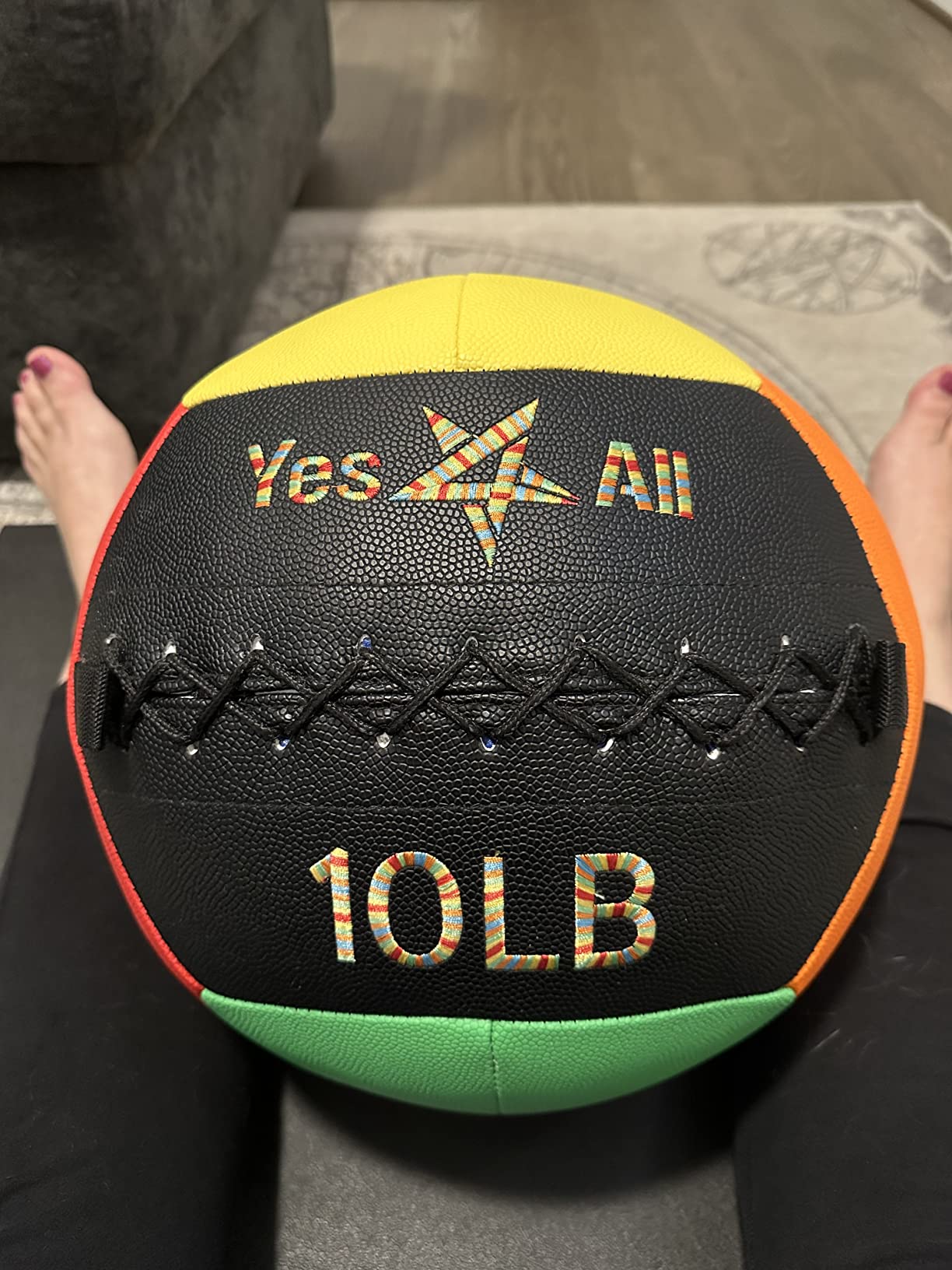 Wall Ball, Soft Leather Weighted Iron Sand Ball for Dynamic Multifunctional Exercise, 6 LB - 30 LB customer photo 2