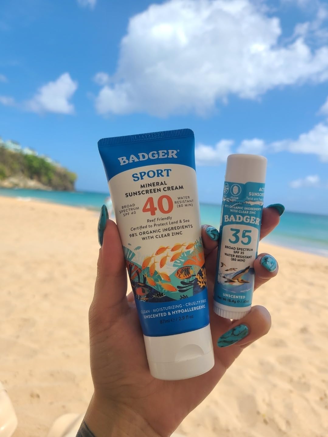Badger Mineral Sunscreen Face Stick SPF 35, 97% Organic Unscented Zinc Oxide Travel Sunscreen, Coral Reef Safe Travel Size Stick, 0.65 oz customer photo 1