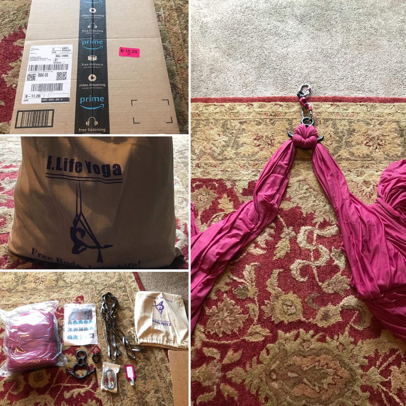 F.Life Aerial Silk 10 Yards Kit Durable Aerial Yoga Hammock with Hardware & Guide Aerial Swing for Acrobatic Flying Yoga customer photo 2
