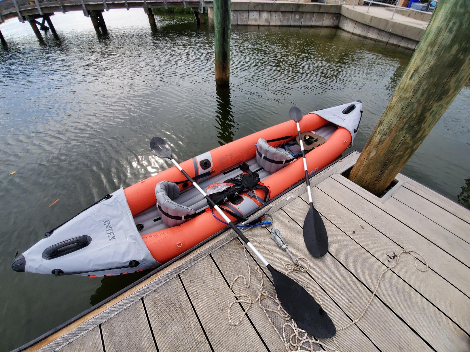 INTEX 68303EP Excursion Pro K1 Inflatable Kayak Set: Includes Deluxe 86in Kayak Paddles and High-Output Pump - SuperTough PVC - Adjustable Bucket Seat - 1-Person - 220lb Weight Capacity customer photo 2