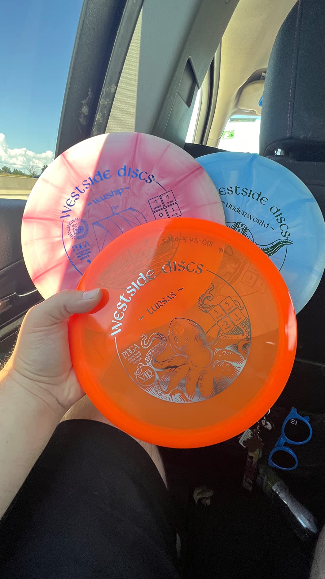 Westside Discs Origio Burst Warship Disc Golf Midrange | Stable Disc Golf Mid Range | Grippy, Base Plastic w/Color Burst customer photo 1