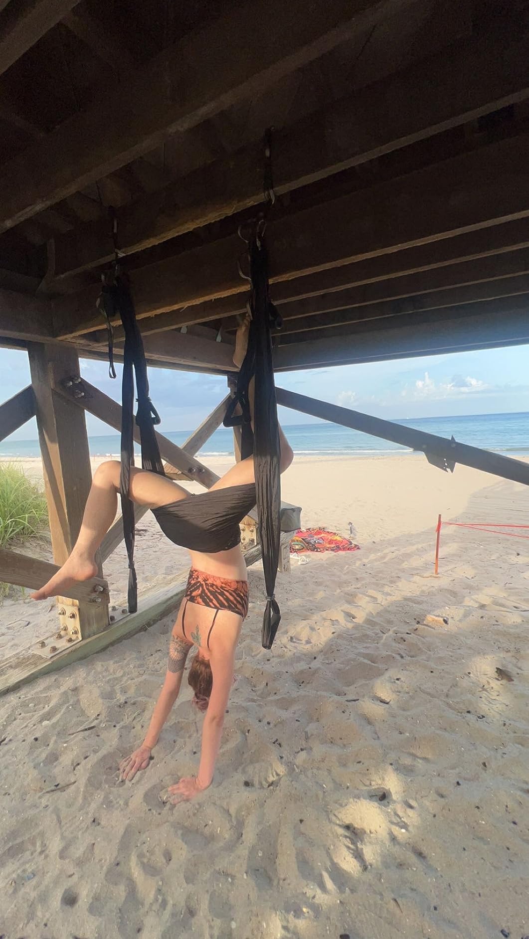 Aerial Yoga Swing Set, Ultra Strong Hammock Trapeze Extension, Antigravity Ceiling Hanging Sling Inversion Exercises customer photo 2