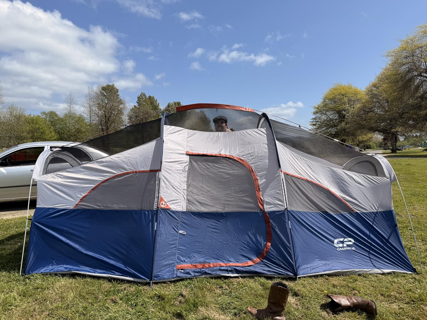 CAMPROS CP Tent 8-Person Camping Tents, Weather Resistant Family Tent, 5 Large Mesh Windows, Double Layer, Divided Curtain for Separated Room, Portable with Carry Bag customer photo 1