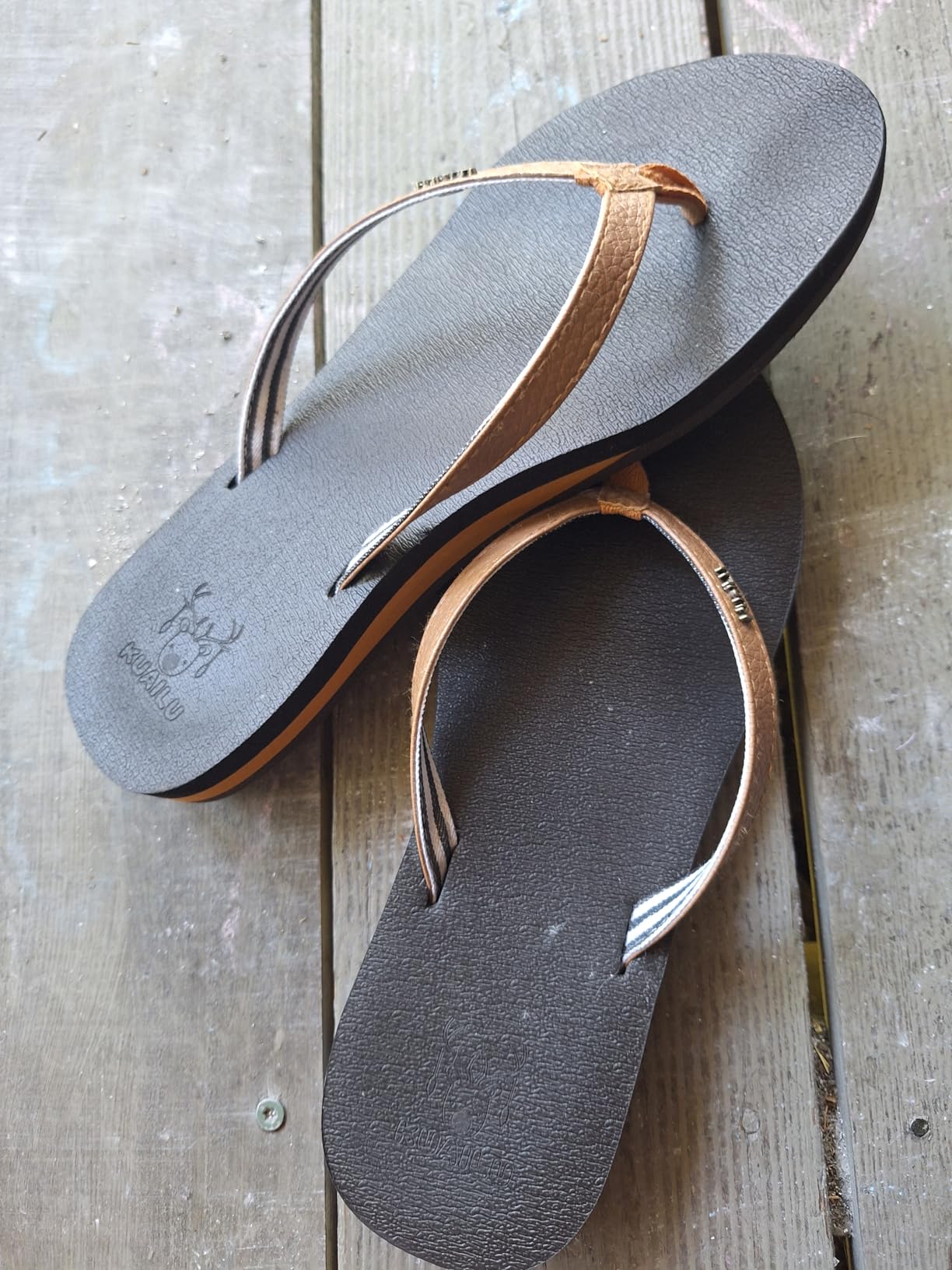 KuaiLu Womens Arch Support Flip Flops Comfortable Yoga Mat Slip on Summer Beach Walking Thong Cushion Sandals customer photo 2