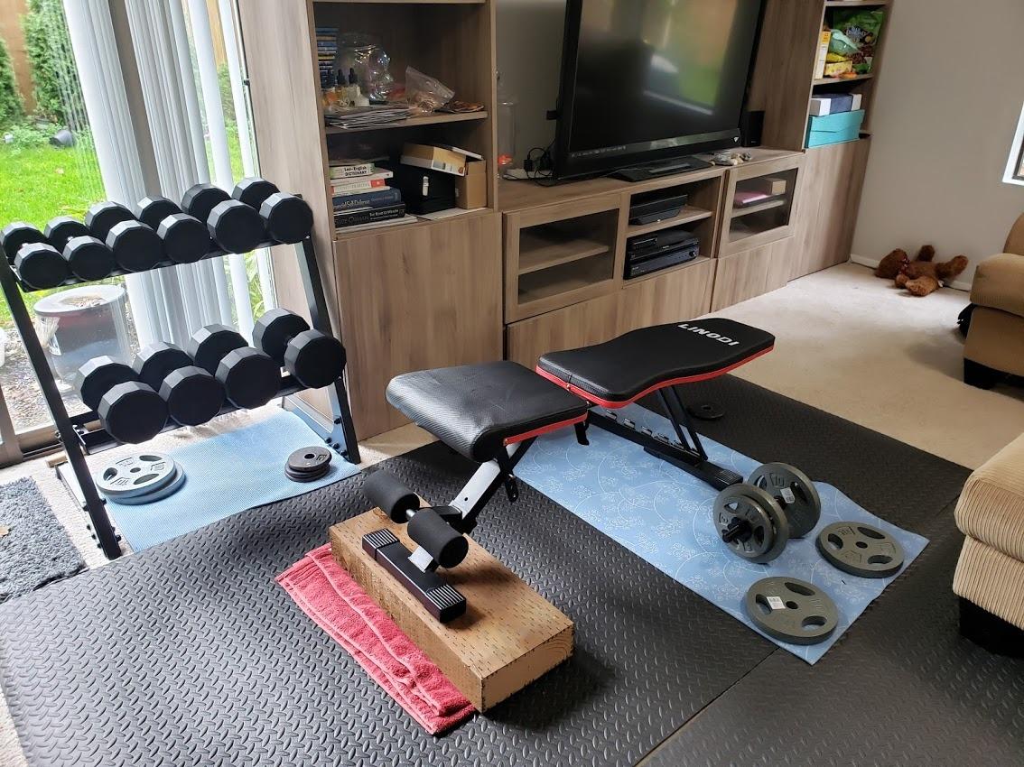 LINODI Adjustable Weight Bench for Home Gym，Foldable Incline Decline Flat Workout Bench for Full Body Strength Training, Dumbbell Press & Ab Exercises customer photo 2