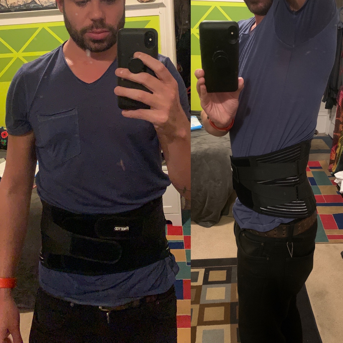 FREETOO Back Braces for Lower Back Pain Relief with 6 Stays, Breathable Back Support Belt for Men/Women for work, Anti-skid lumbar support belt with 16-hole Mesh for sciatica(L) customer photo 1