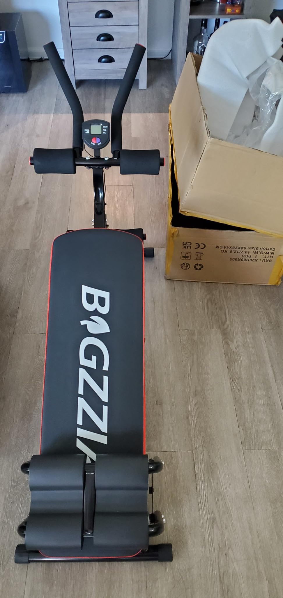 Bigzzia Ab Machine, 5-in-1 Adjustable Ab Workout Bench Core Abdomen Trainer for Stomach Workout, Crunch Machine Exercise Equipment for Home Gym - Sit UP, Push UP, Leg Press, Glider, Roman Chair, 330lbs Capacity customer photo 2