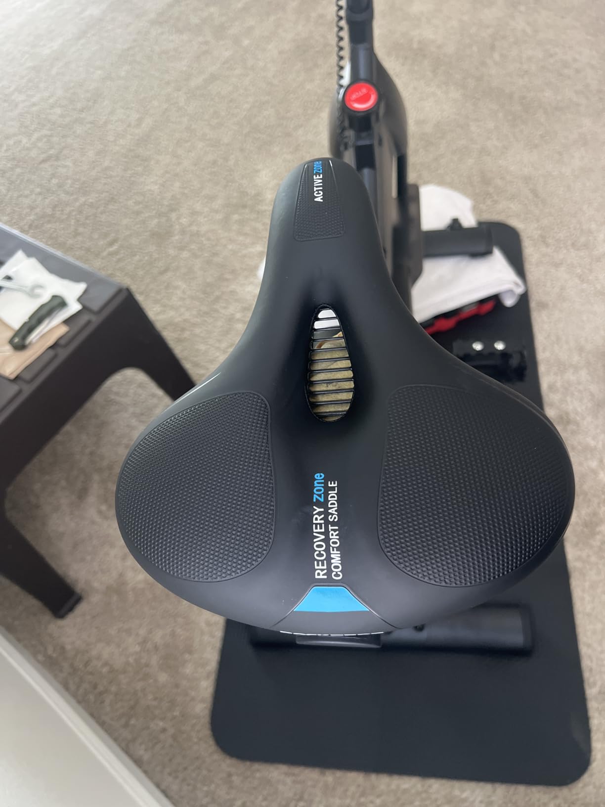 ROCKBROS Bike Seat Cushion for Men Women with Dual Shock Absorbing Ball Memory Foam - Ergonomic Bike Saddle, Handle for Easy Transport Soft Wide Waterproof Exercise Bicycle Seat for Peloton, Road Bike customer photo 2