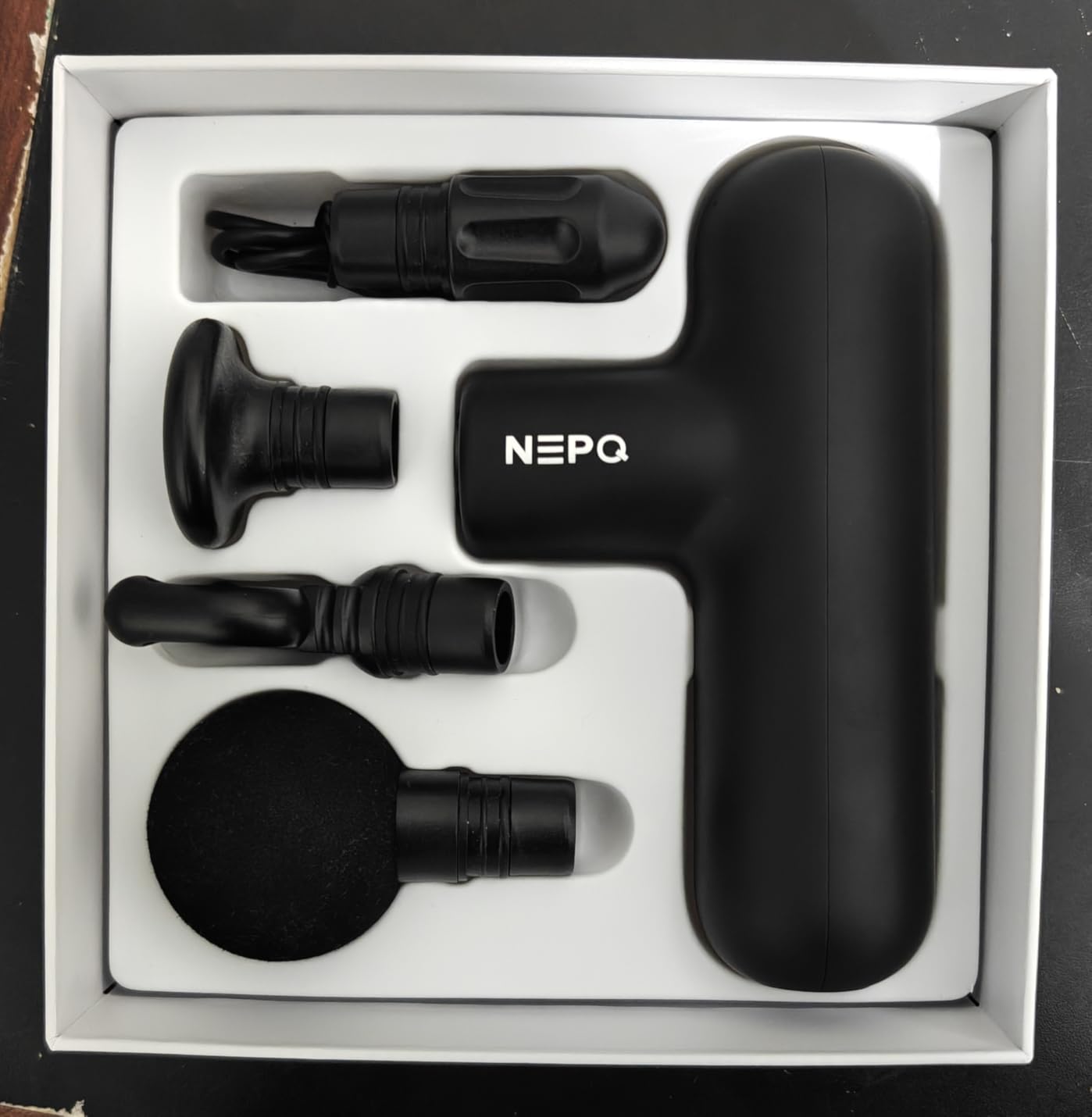 NEPQ Mini Massage Gun, Powerful Fascial Gun Portable Deep Tissue Percussion Muscle Back Head Massager for Pain Relief with 4 Massage Heads High-Intensity Vibration Rechargeable Small Massage Gun customer photo 1