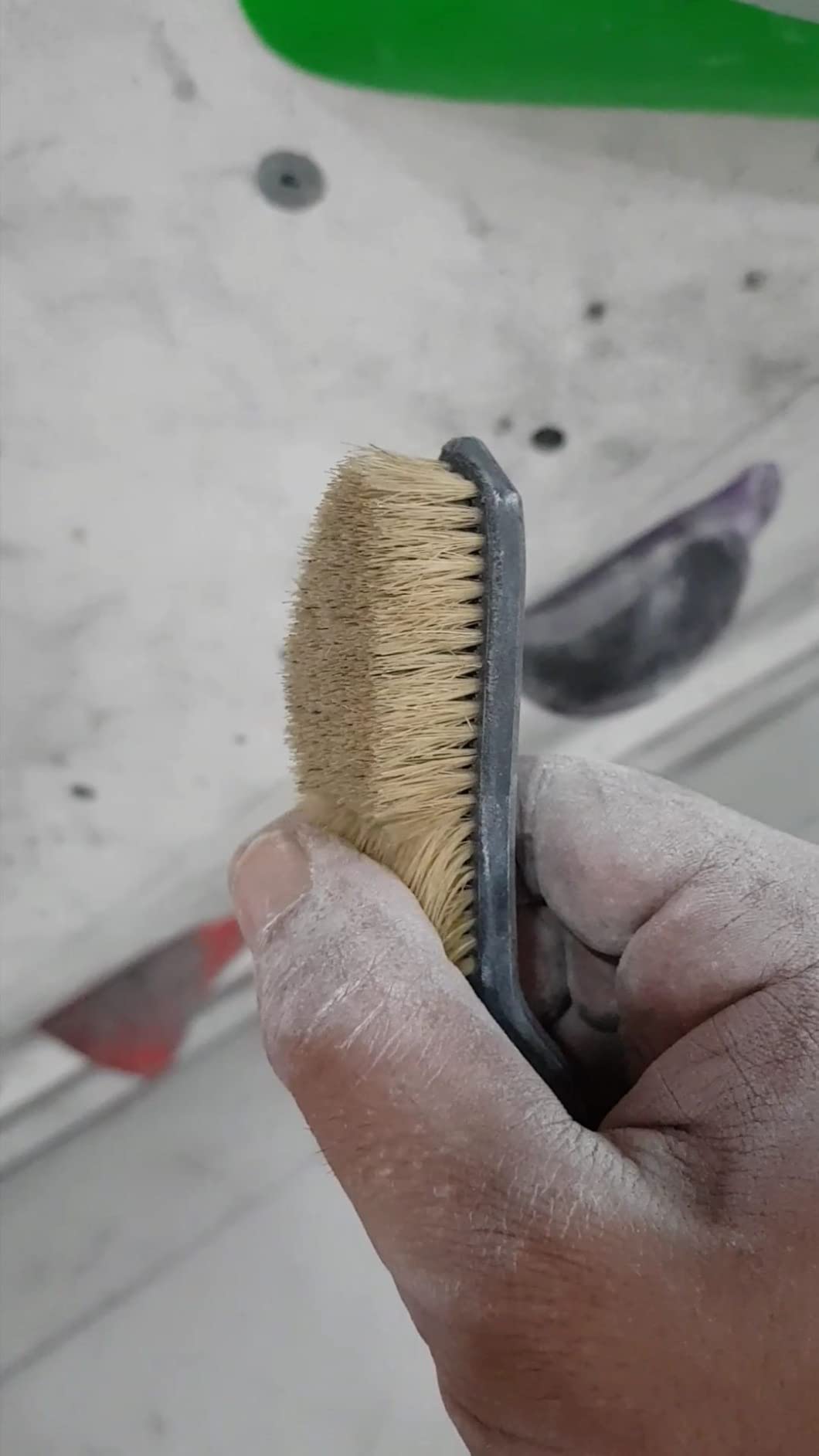 TWO STONES Boar Hair Rock Climbing Brush with Ergonomic Handle, Bouldering Boulder Brush as Durable Cleaning Tool for Chalk and Climbing Holds on Wall Indoor or Outdoor customer photo 1