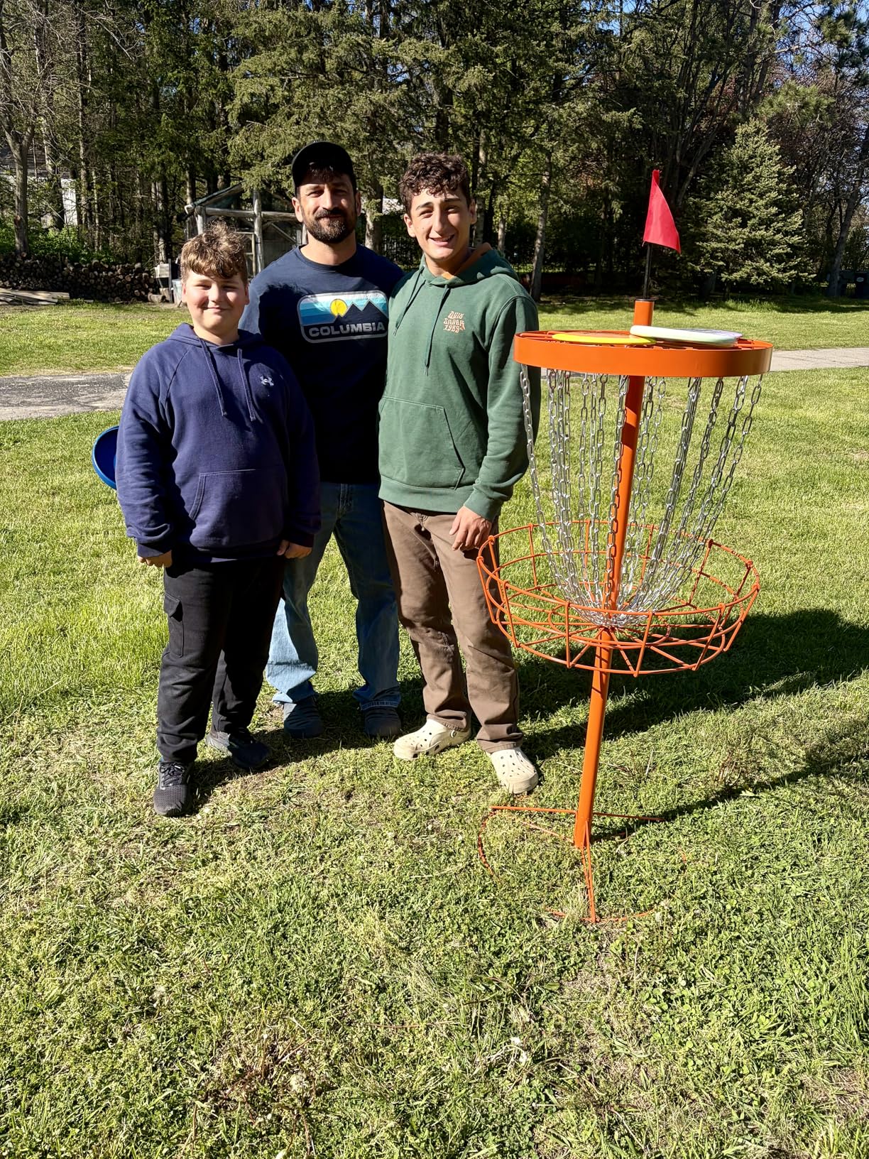 Disc Golf Basket - Portable Disc Golf Target with Heavy Duty 24-Chains Come with 6pcs Disc Golf Discs and Carry Bag, Ground Stake -Suitable for Players of All Levels customer photo 1