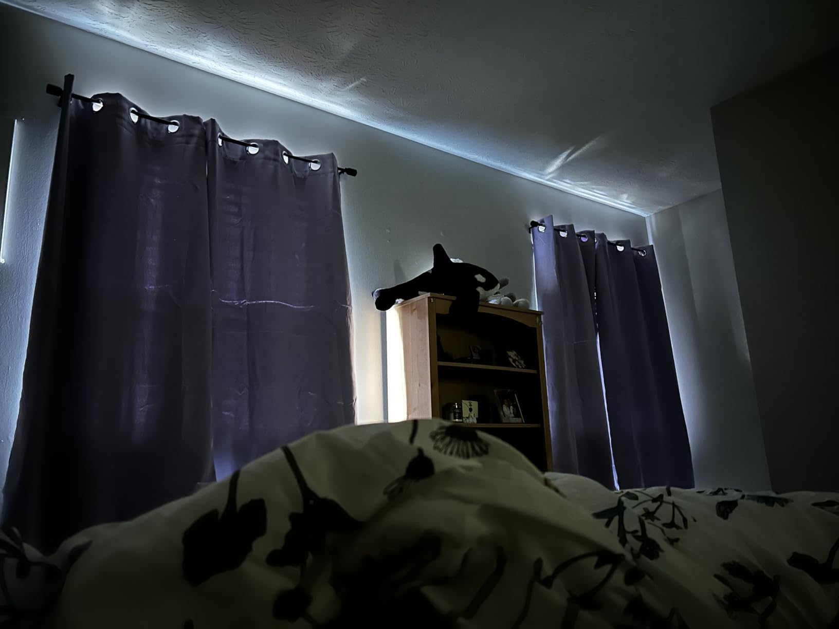 Blackout Curtains 84 inch Length, Thermal Insulated & Energy Efficiency Window Draperies for Guest Room, Full Shading Panels with Black Liner for Shift Worker and Light Sleepers, W52 x L84, Black customer photo 1