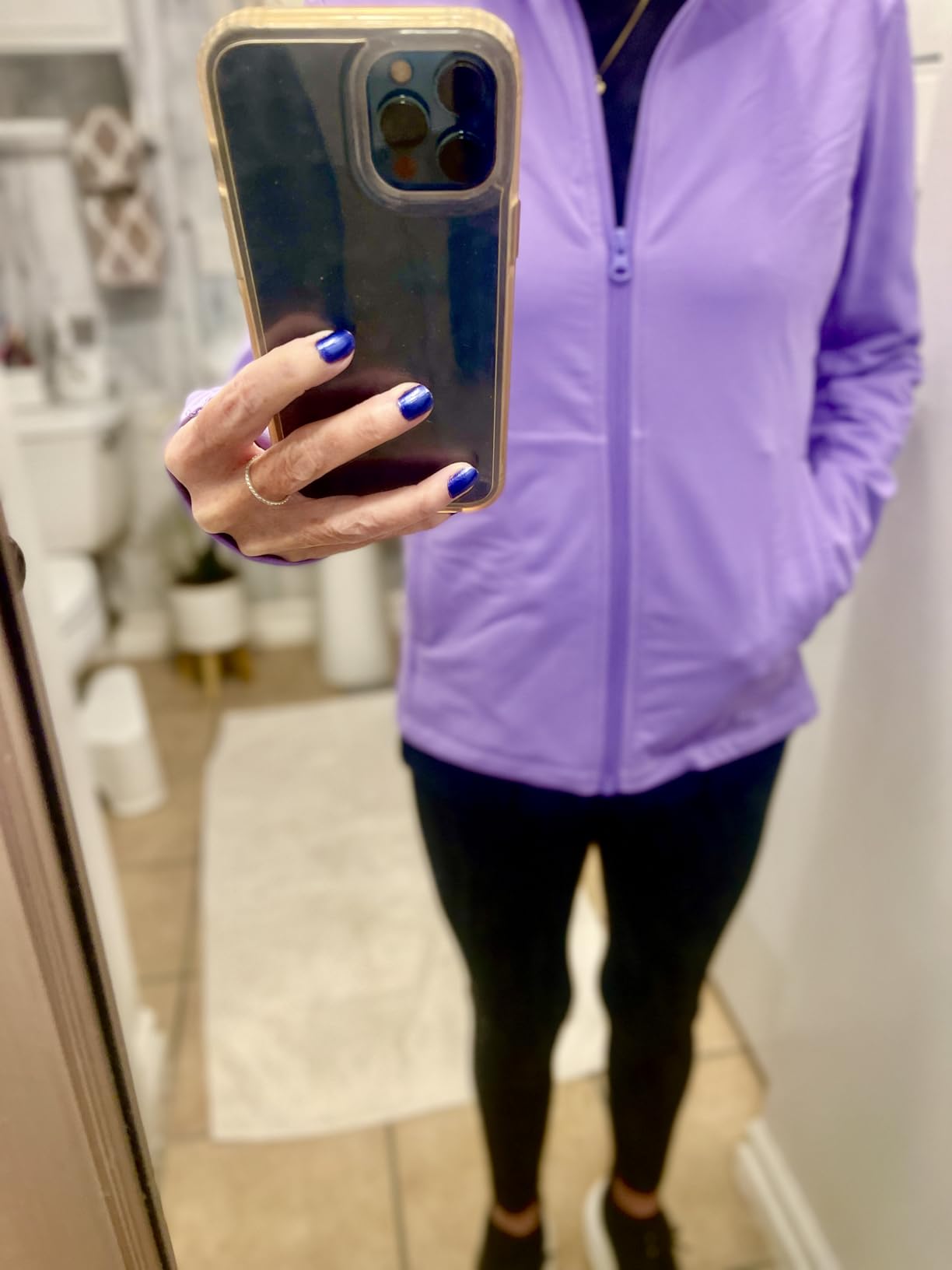 Women's Fleece Running Jacket Water Resistant Full Zip Winter Cold Weather Gear Thermal Cycling Workout Jackets customer photo 1
