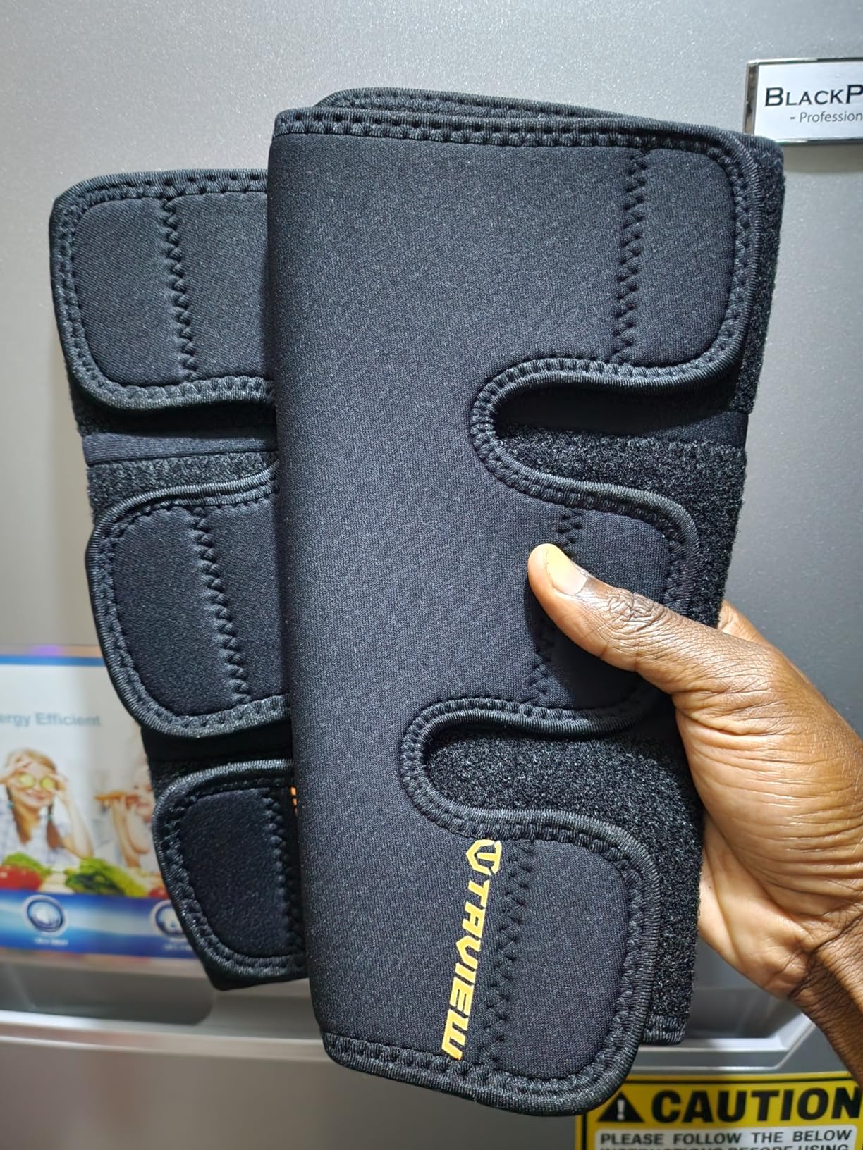 Weightlifting Deadlift Shin Guards, Calf Support Brace 5mm Thick Neoprene for EasyWear Deadlift Shin Guards customer photo 2