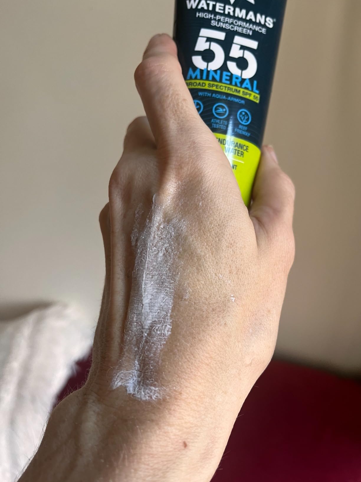 Watermans Mineral SPF 55 Sunscreen Lotion with Zinc, Aqua-Armor, Broad Spectrum for Face and Body, Reef Safe, Water Resistant customer photo 1
