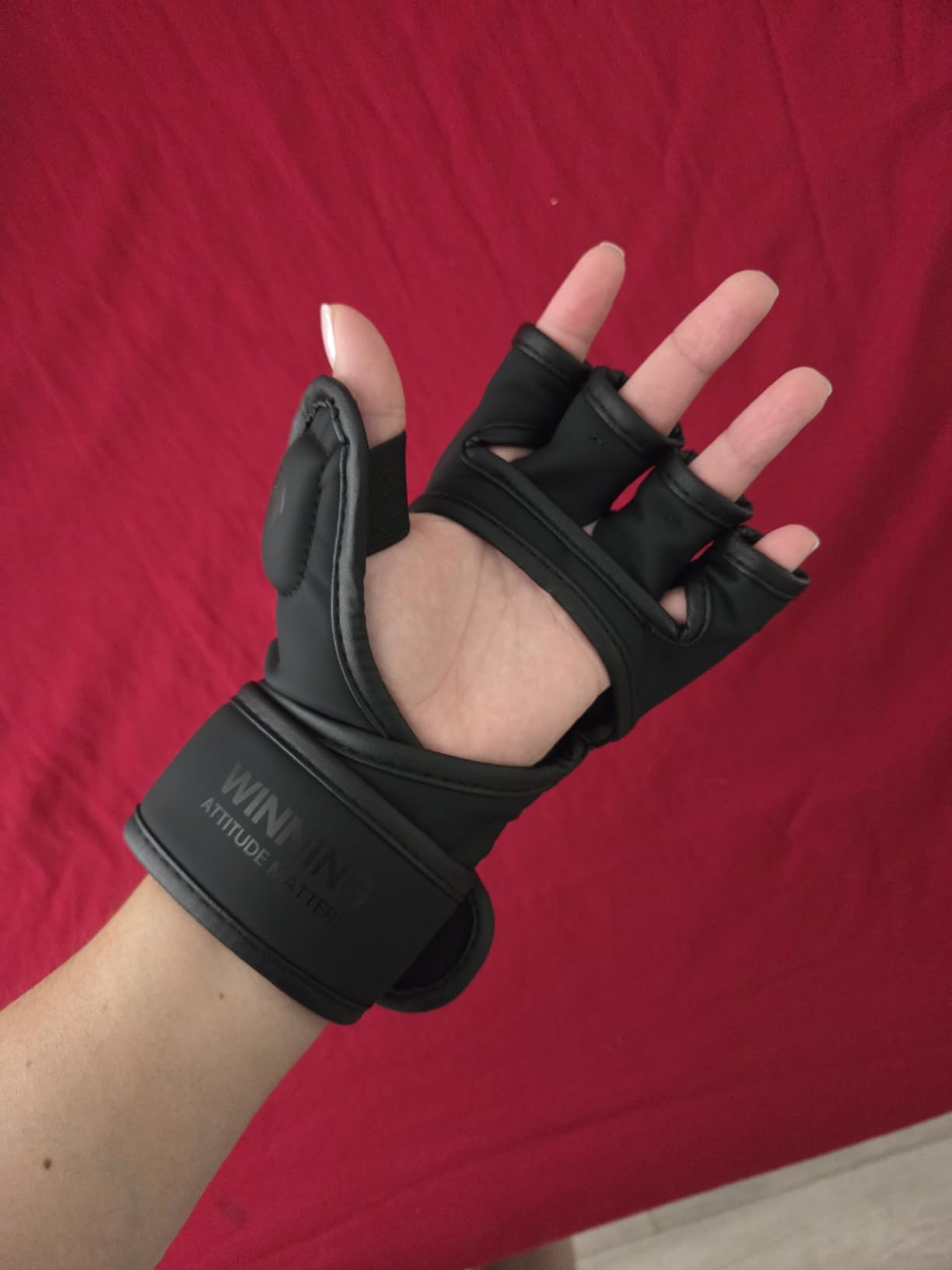 MMA Gloves - for Men & Women - MAXForce EVE Anti-Injury Shock Absorb Boxing Gloves Kickboxing Gloves - Half Finger, Open Palm for Muay Thai, Sparring, Punching Bag customer photo 1