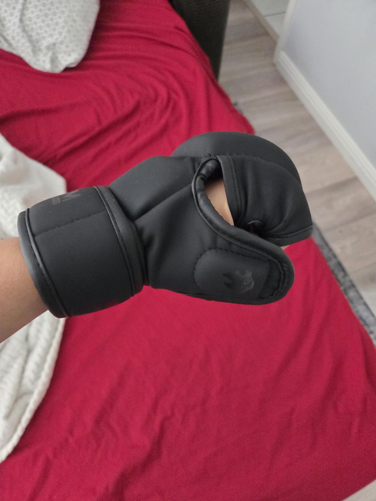 MMA Gloves - for Men & Women - MAXForce EVE Anti-Injury Shock Absorb Boxing Gloves Kickboxing Gloves - Half Finger, Open Palm for Muay Thai, Sparring, Punching Bag customer photo 2