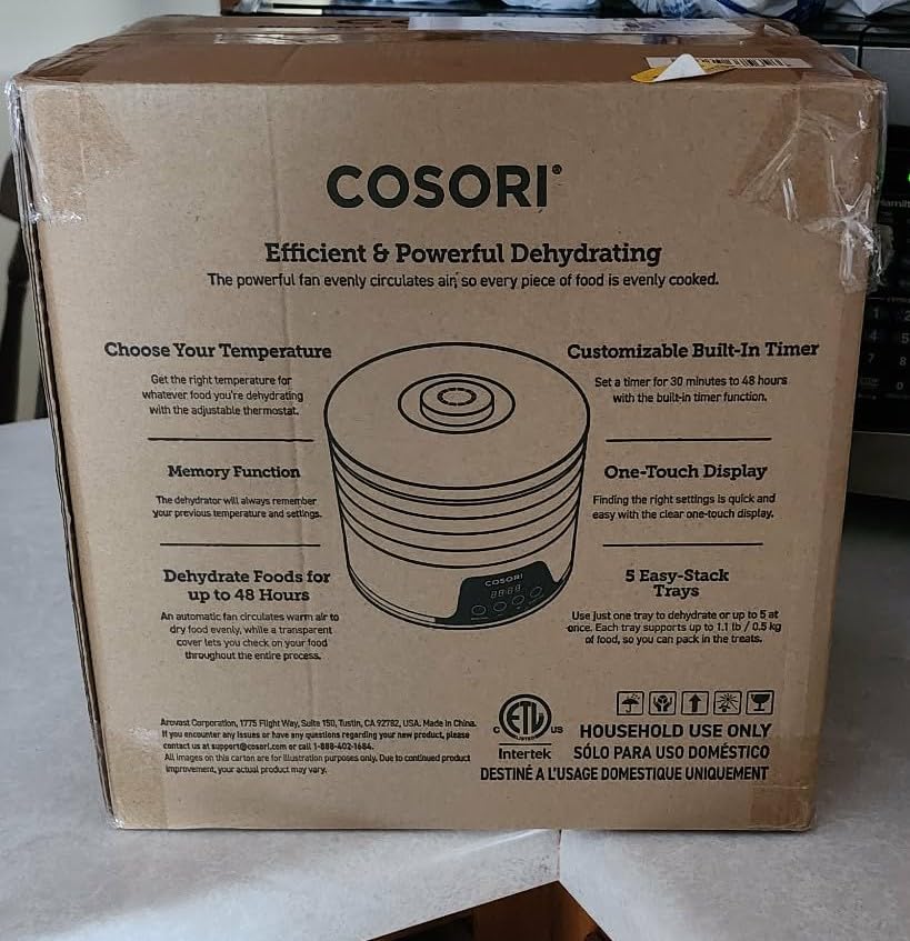 Cosori Food Dehydrator Machine for Jerky, 5 Trays with 165°F Temperature Control and 48H Timer, 350W Dryer for Fruit, Herbs, Meat, Veggies and Dog Treats customer photo 2