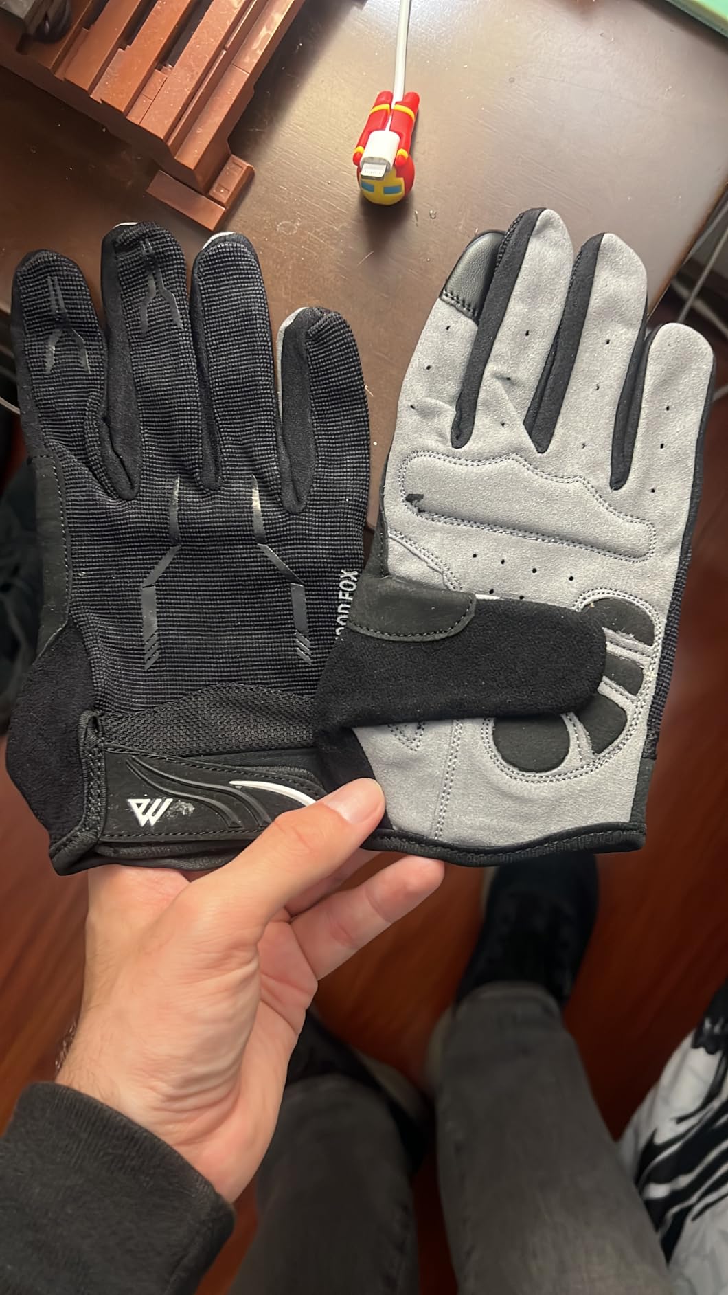 Cycling Gloves for Men - Full Finger BMX & Mountain Bike Gloves with Touchscreen, MTB, Padded Anti-Slip Grips for Men, Women & Wheelchairs customer photo 2