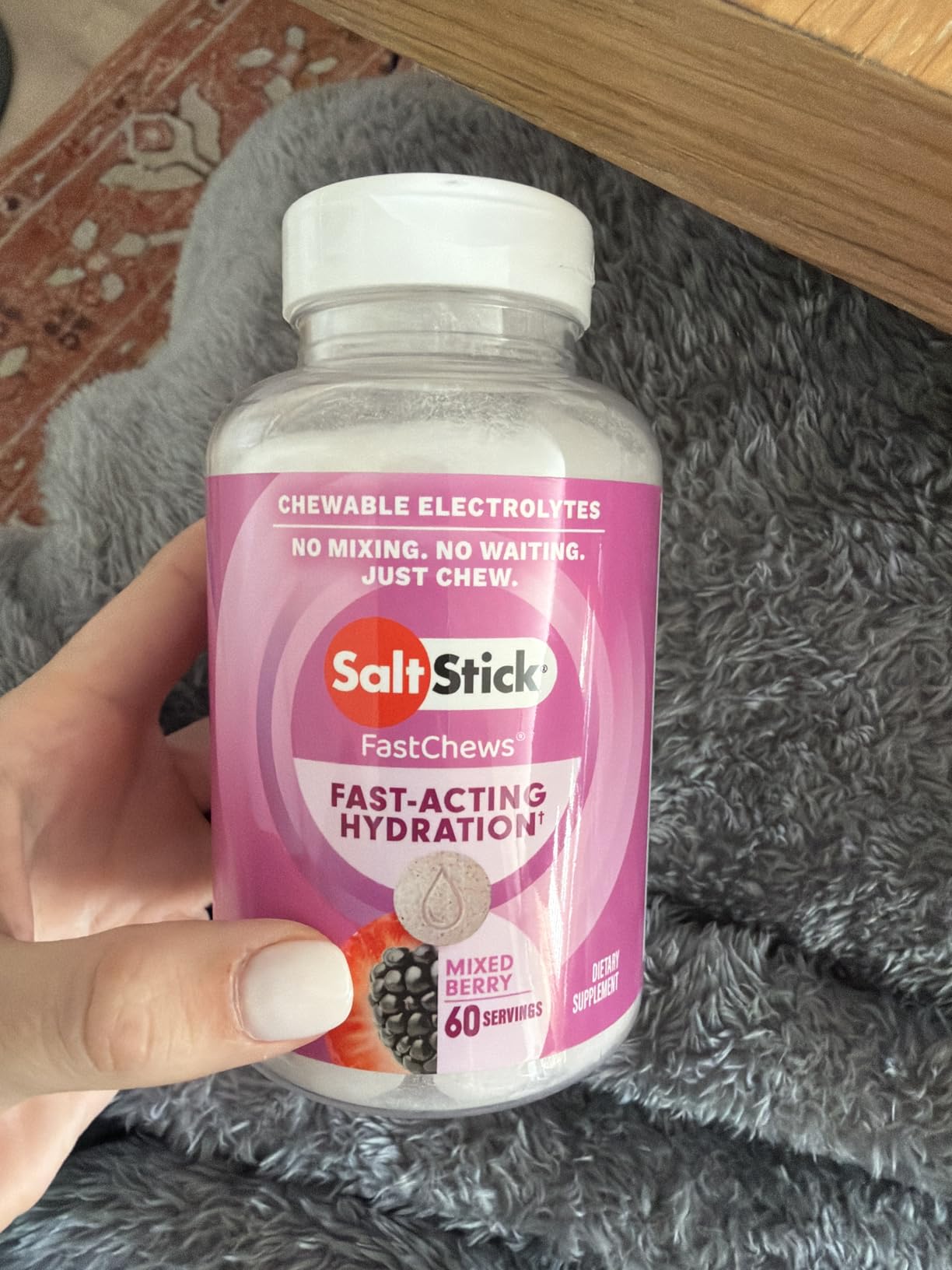 SaltStick Electrolyte FastChews - 60 Mixed Berry Chewable Tablets - Salt Tablets for Running and Hydration, Electrolyte Chews customer photo 1