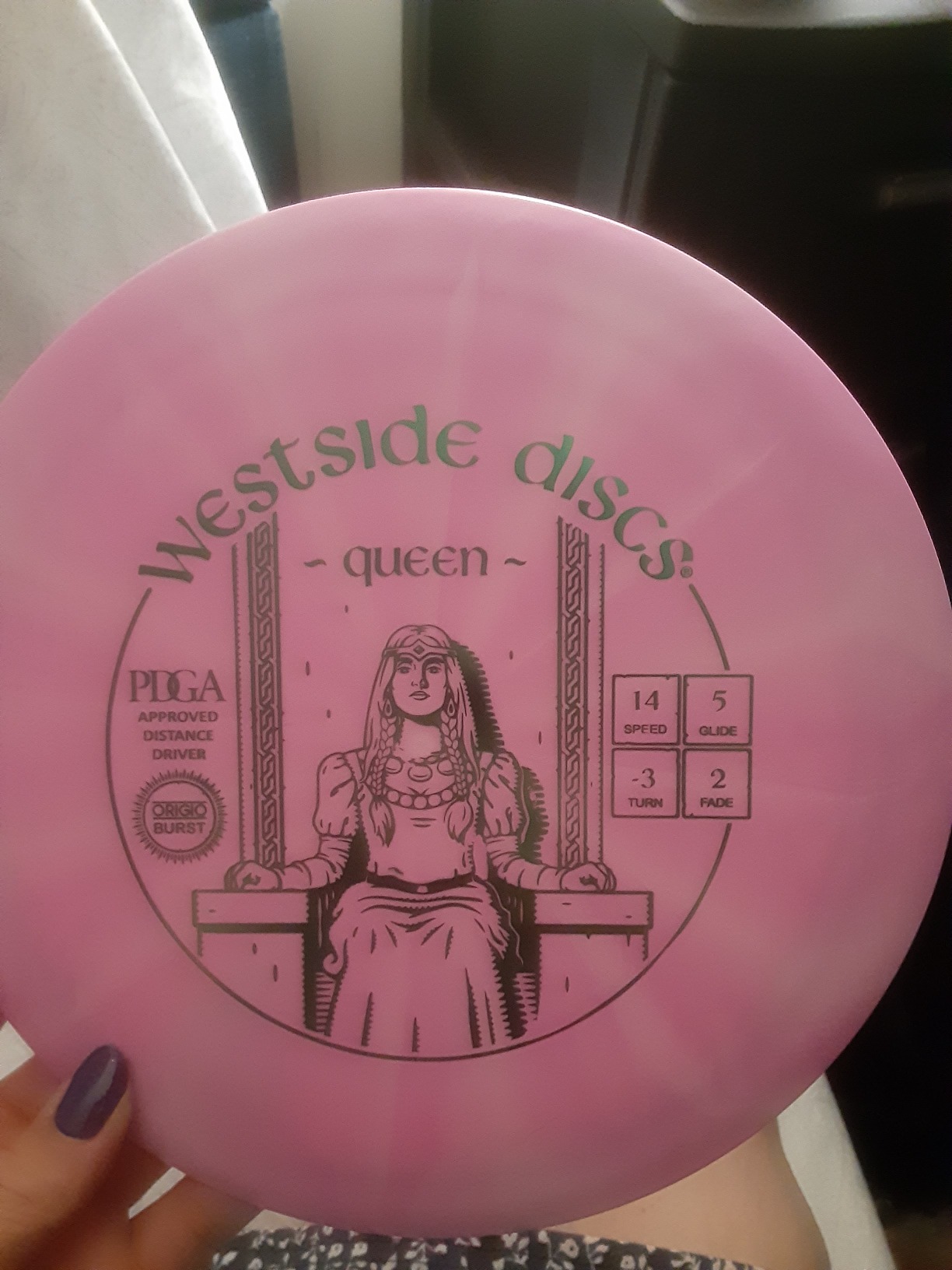 Westside Discs Origio Burst Queen Disc Golf Driver, Men and Women, Maximum Distance Frisbee Golf Disc, Great for Beginners and Easy to Throw, 176g, Stamp Color and Burst Pattern Will Vary customer photo 2