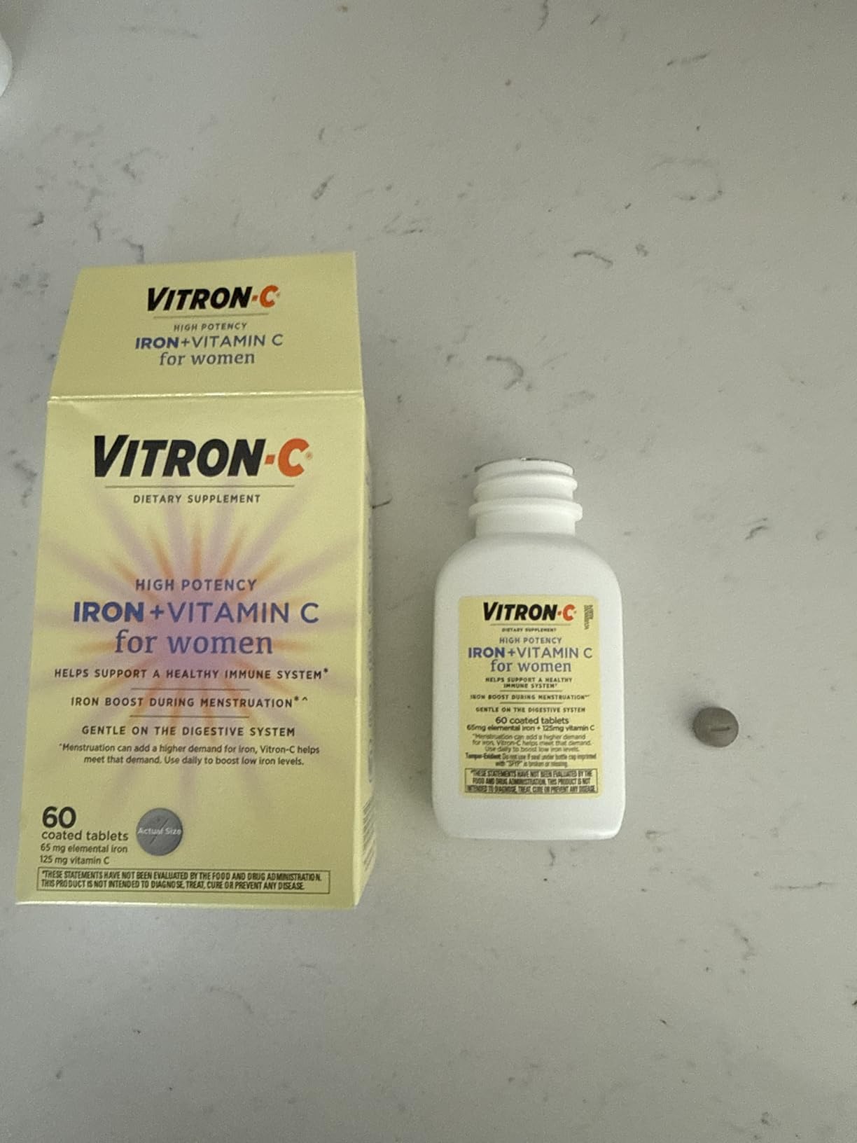 Vitron-C Iron Supplement for Women with Vitamin C, for Red Blood Cell Production & Immune Support, 60 Count customer photo 1
