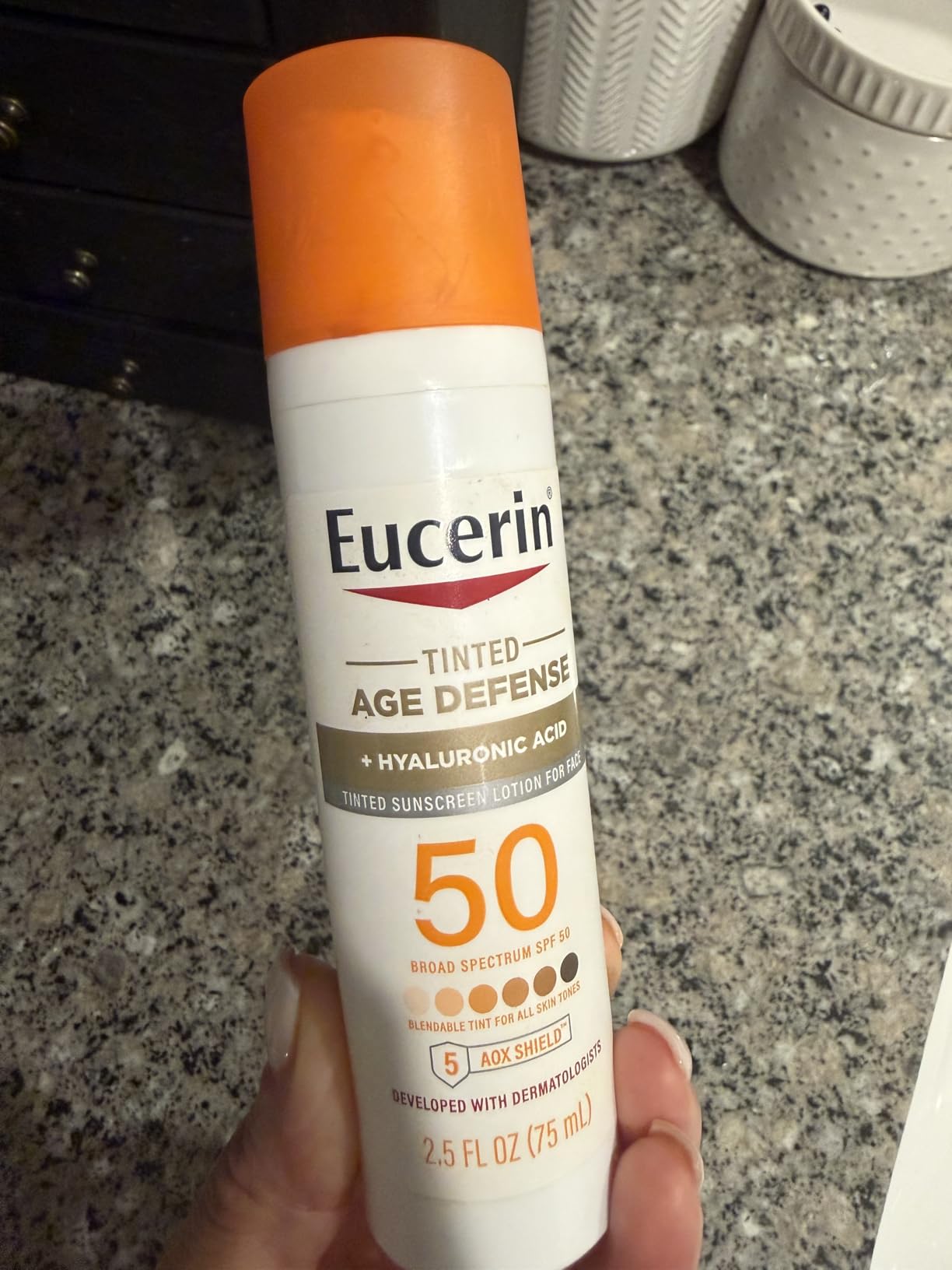 Eucerin Sun Age Defense SPF 50 Face Sunscreen Lotion with Hyaluronic Acid, Hypoallergenic, Non-Comedogenic customer photo 1