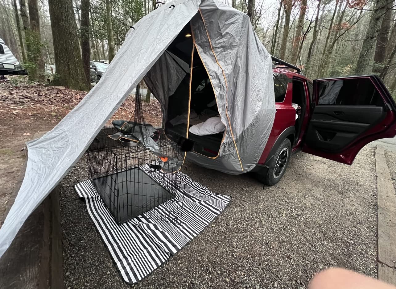 HEYTRIP Upgraded SUV Tailgate Tent with Poles & Stakes - Stable Awning Car Camping Tent, Waterproof Windproof Hatchback Shelter customer photo 2