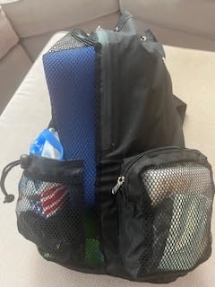 WANDF Swim Bag Mesh Drawstring Backpack with Wet Pocket for Swimming, Gym, and Workout Gear customer photo 1