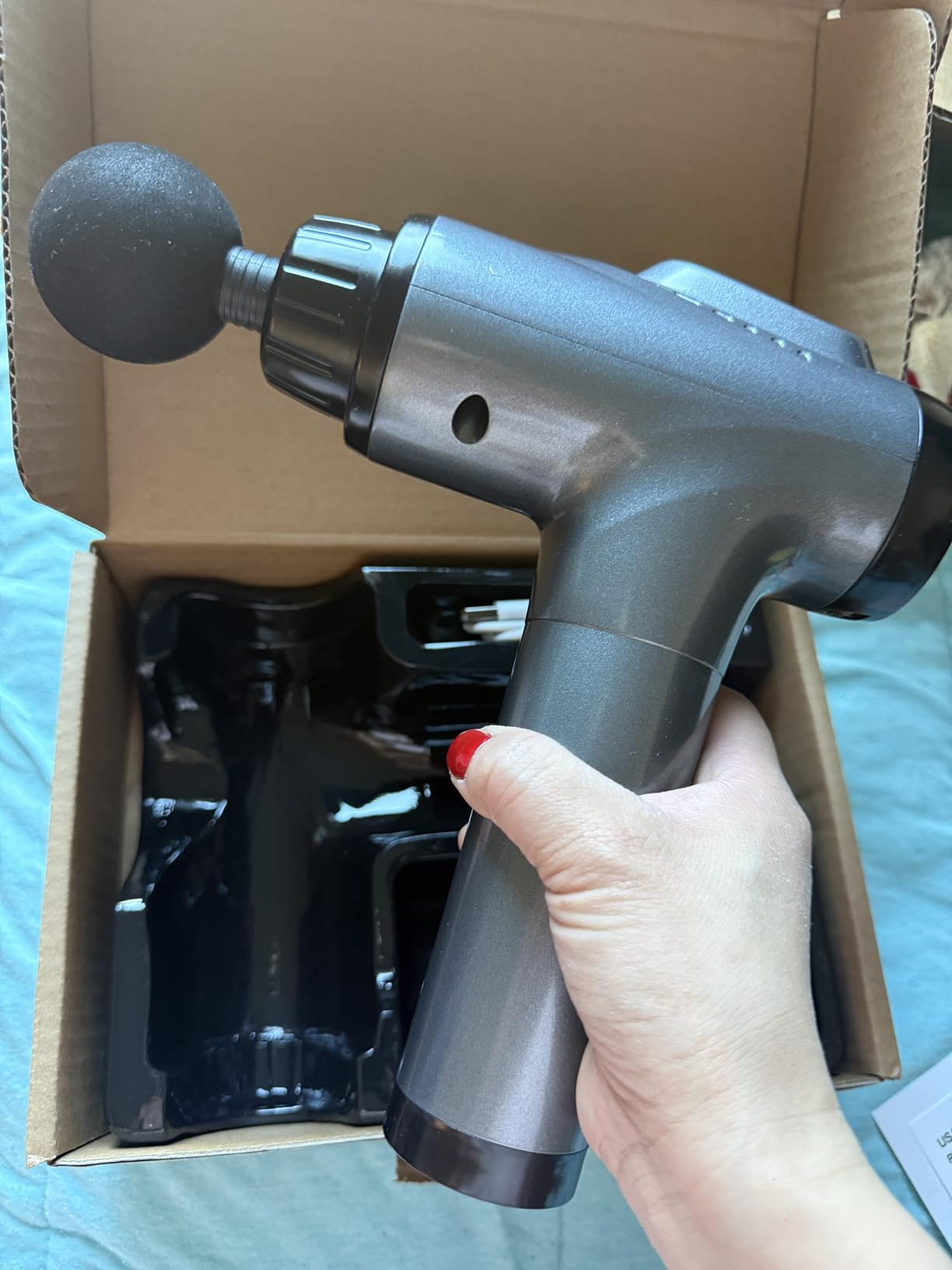 APHERMA Massage Gun, Muscle Massage Gun for Athletes Handheld Electric Deep Tissue Back Massager, Percussion Massage Device for Pain Relief with 30 Speed Levels 9 Heads customer photo 2