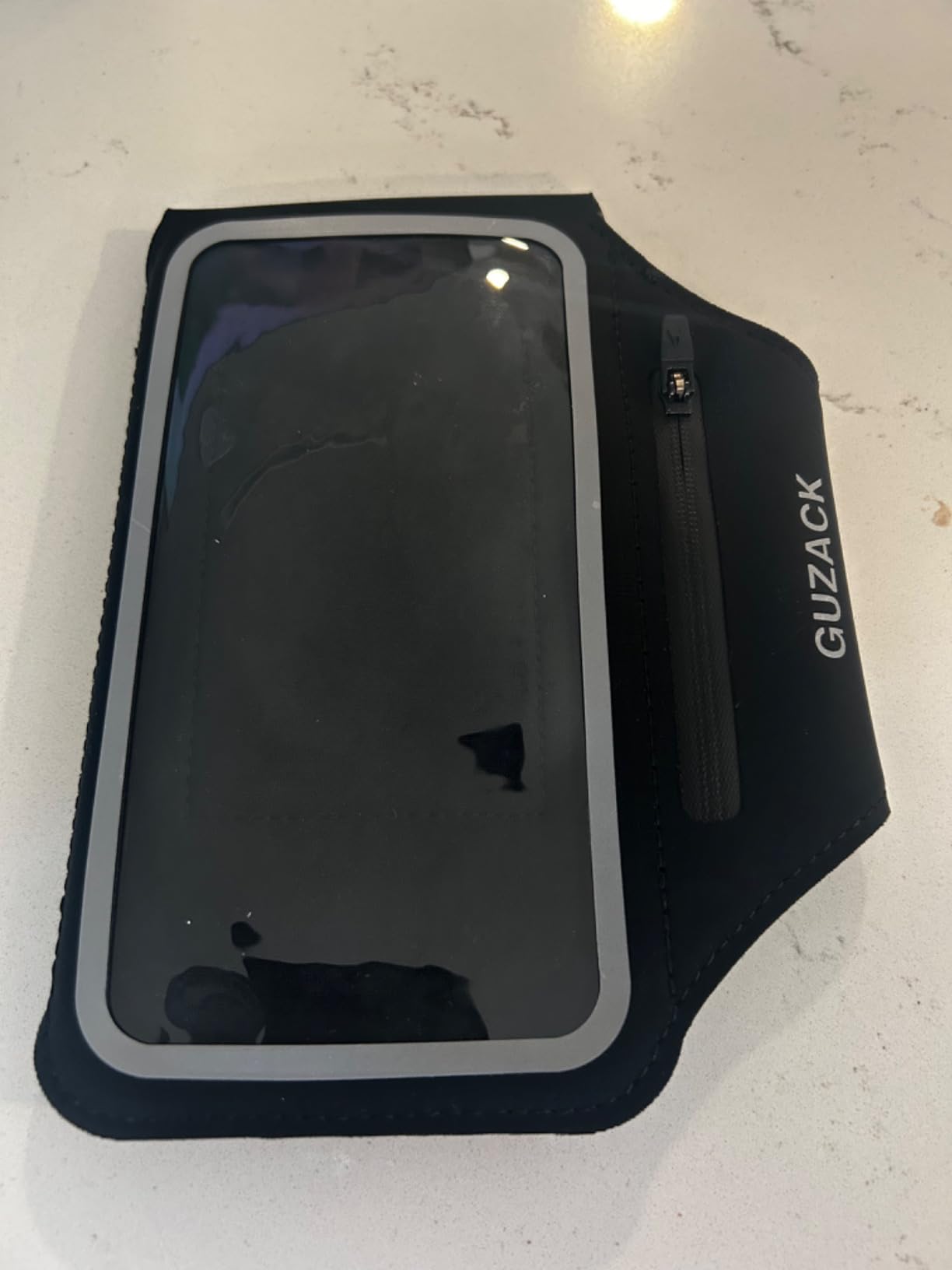 GUZACK Phone Holder for Running with Zipper Pouch, Running Armband for iPhone 17/16/15/14/13/12/11 Pro Max/Plus/XR/XS, Galaxy S25/S24/S23/S22, Cell Phone Arm Holder with Key Pocket & Card Slot customer photo 2