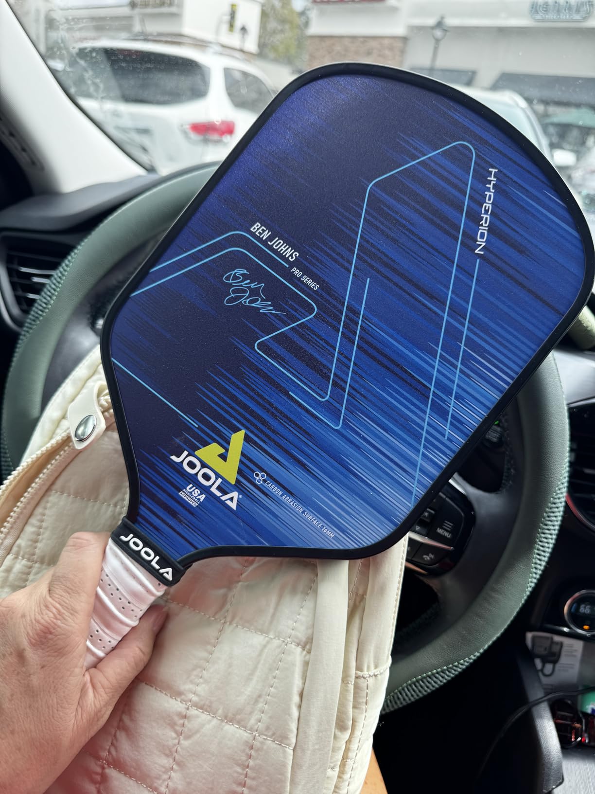 JOOLA Ben Johns Hyperion Pickleball Paddle - Raw Carbon Surface, Elongated Grip Handle, USAP Approved customer photo 2