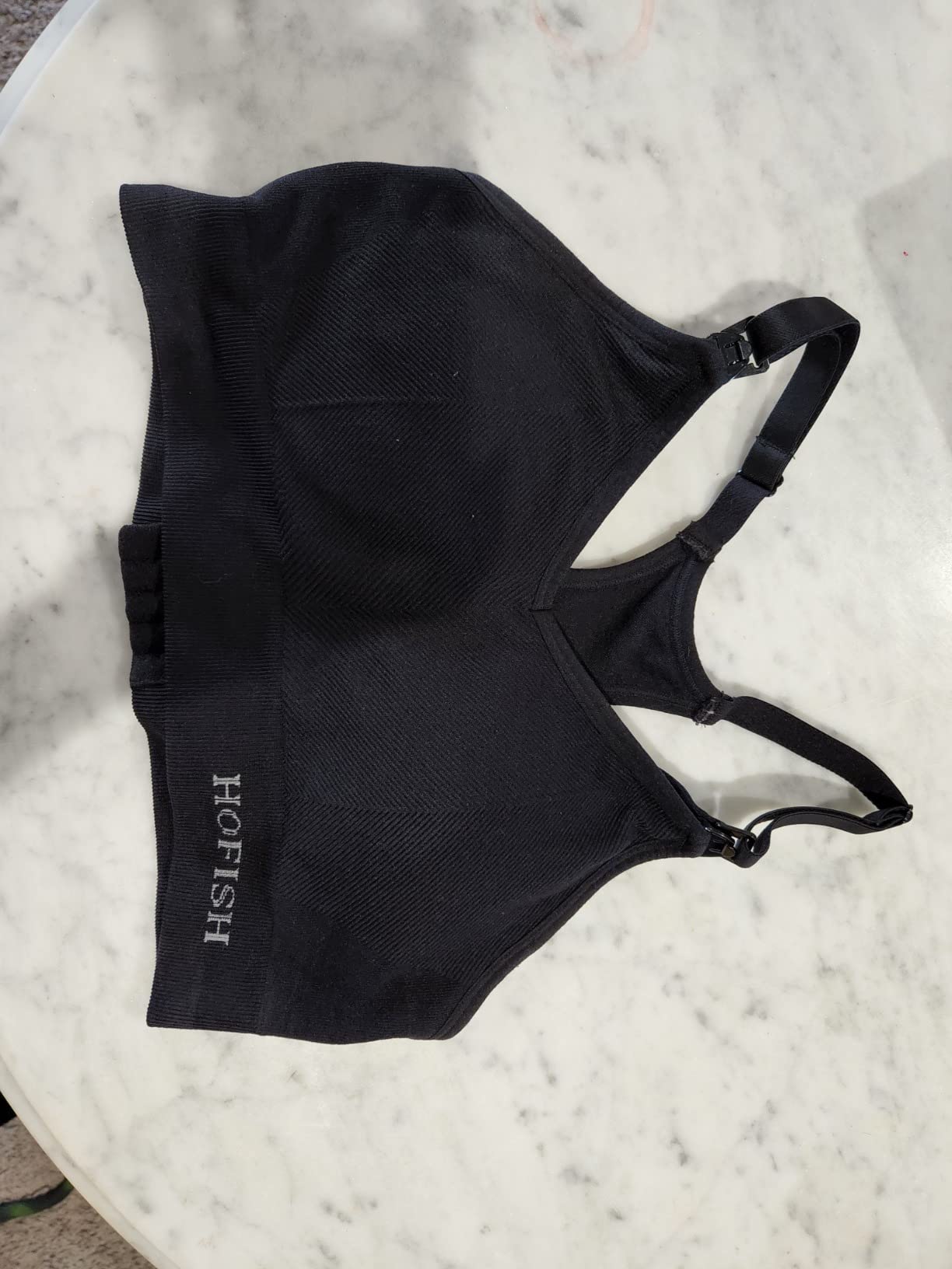 HOFISH Support Nursing Bras for Breastfeeding Medium Impact Maternity & Nursing Sports Bra Seamless Racerback Pregnancy Bra customer photo 2