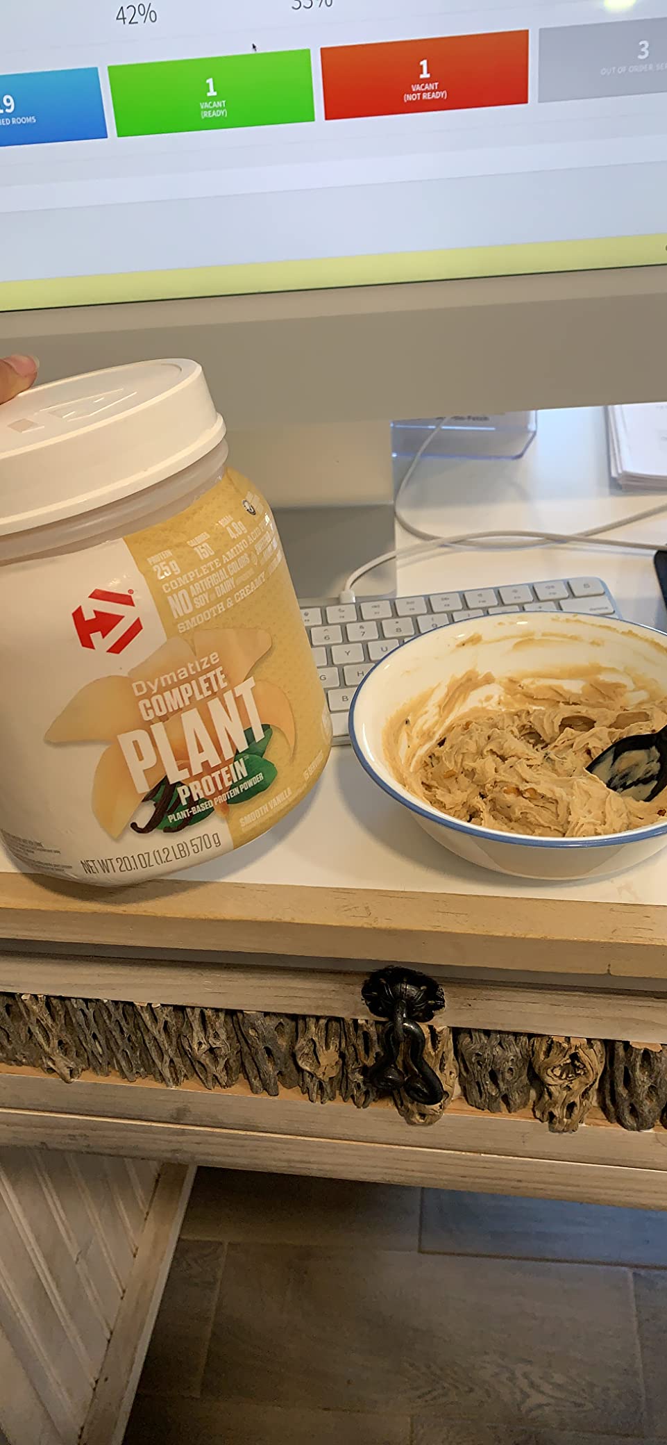 Dymatize Vegan Plant Protein, Smooth Vanilla, 25g Protein, 4.8g BCAAs, Complete Amino Acid Profile, 15 Servings customer photo 2