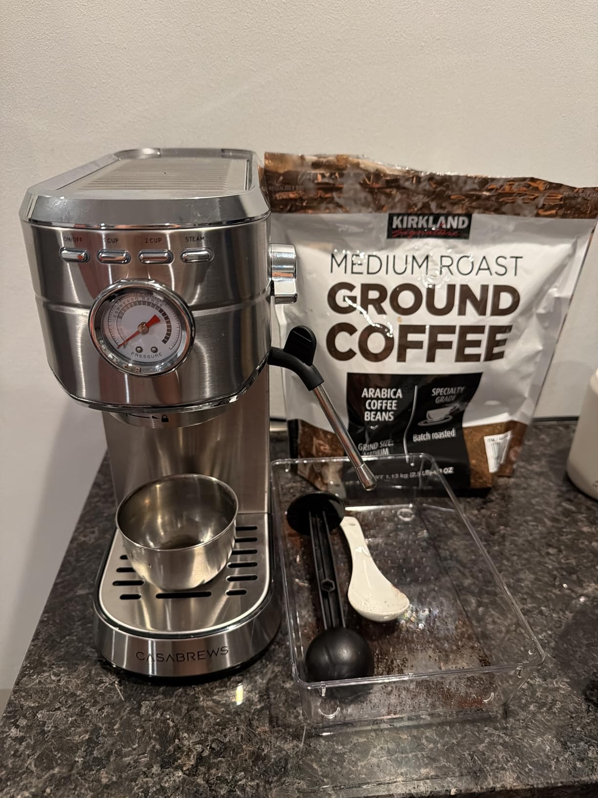 CASABREWS CM5418 Espresso Machine 20 Bar, Compact Espresso Maker with Steam Milk Frother, Stainless Steel Coffee Machine with 34oz Removable Water Tank for Cappuccino, Small Latte Machine, Silver customer photo 1