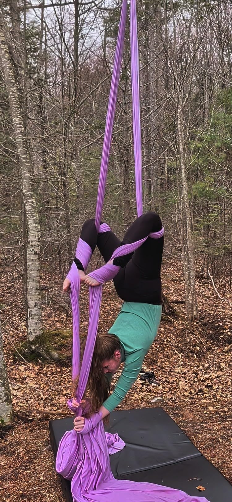 Aerial Silks Yoga Swing Kit 11 Yards | Durable for Home Gymnastics Acrobatic Flying Yoga | Tricot Fabric with Hardware, Swivel & Guide(Rigging Point Up to 18ft) customer photo 1