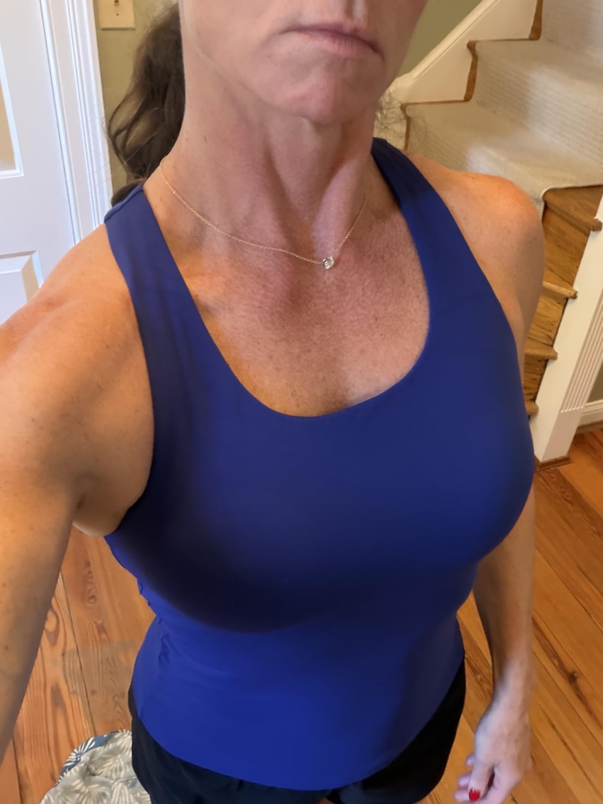 CRZ YOGA Butterluxe Workout Racerback Tank Tops for Women - Padded Athletic Spandex Yoga Shirts with Built in Bra customer photo 1