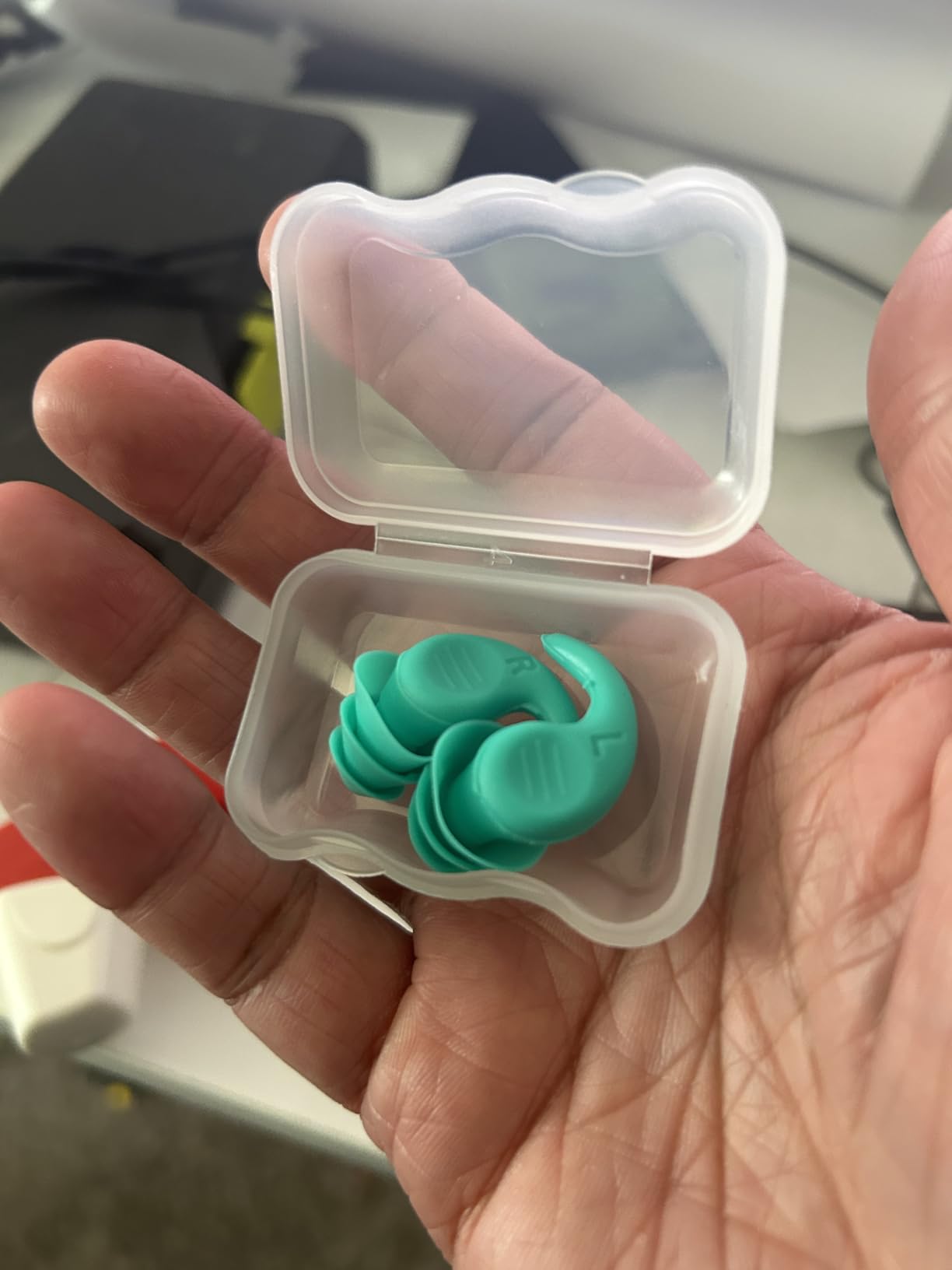 Swimming Ear Plugs for Adults,3 Pairs Waterproof Reusable Silicone Swim Earplugs for Swimming Surfing Snorkeling Showering and Water Pool,Beach,Ocean (Adults & Teens 14+) customer photo 1