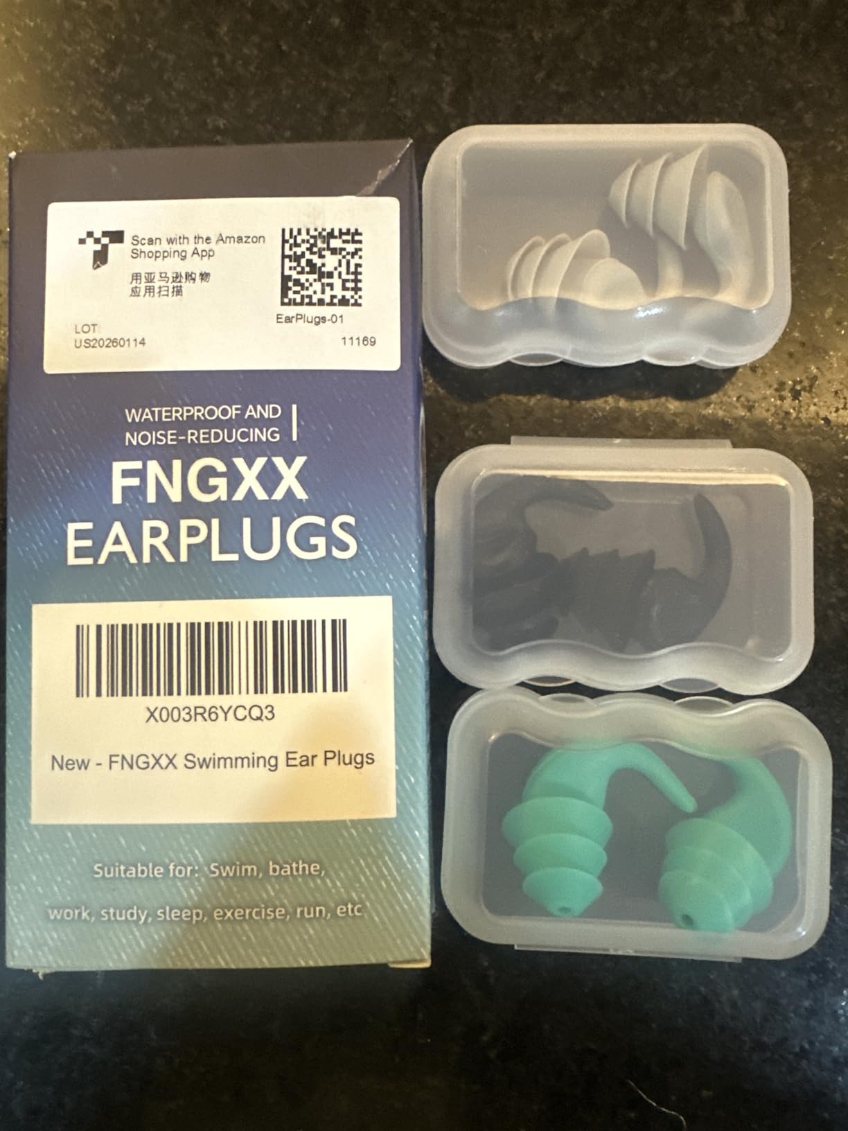 Swimming Ear Plugs for Adults,3 Pairs Waterproof Reusable Silicone Swim Earplugs for Swimming Surfing Snorkeling Showering and Water Pool,Beach,Ocean (Adults & Teens 14+) customer photo 2