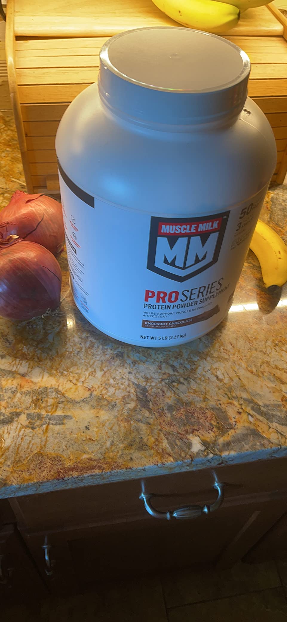 Muscle Milk Pro Series Protein Powder Supplement, Knockout Chocolate, 2 Pound, 11 Servings, 50g Protein, 3g Sugar, 20 Vitamins & Minerals, NSF Certified for Sport, Workout Recovery customer photo 1