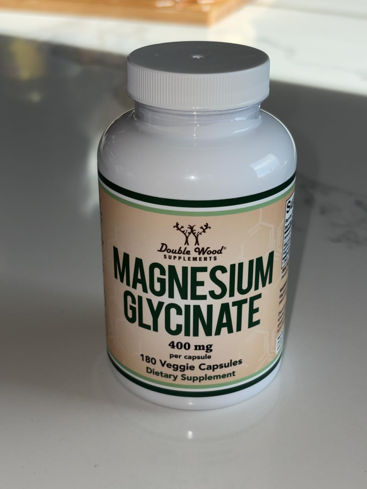 Double Wood Supplements Magnesium Glycinate 400mg | 180 Capsules | Vegan customer photo 1