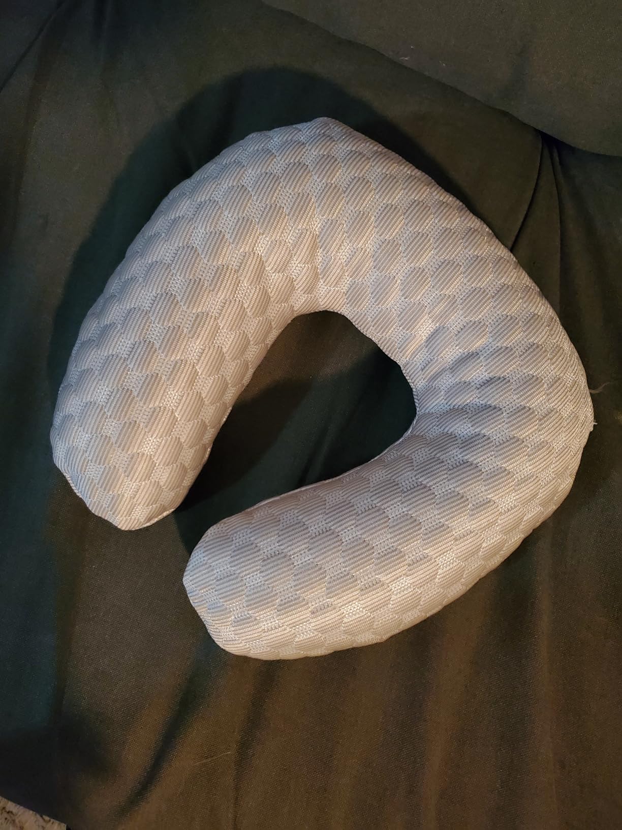 Buckwheat U-Shaped Neck Pillow Adjustable Buckwheat Hull Pillow with Pillowcase, Neck Support and Shoulder Relax Cervical Pillow (12x12 inch, Grey) customer photo 2