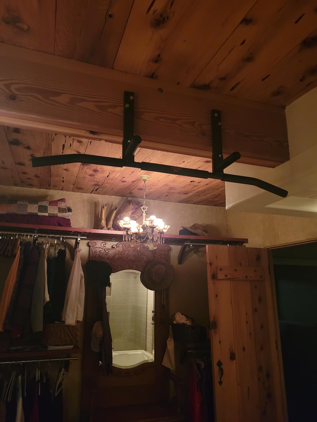 Fitarc Joist Mount Pull Up Bar, Wall Chin Up Bar Ceiling Mount for Beams, Heavy Duty Steel Construction, Home Gym Workout Equipment -Patent Pending customer photo 2