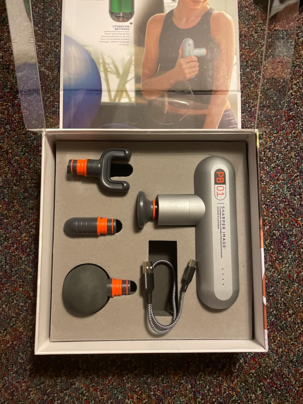 Sharper Image Powerboost Move - Mini Percussion Massage Gun| 4 Attachments, 4 Speeds, FSA Eligible| Full Body Back & Shoulder Massager| Deep Tissue Muscle Recovery| Portable Pain Relief Massage Tool customer photo 1