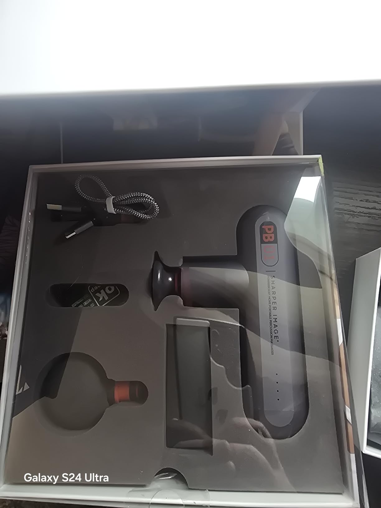 Sharper Image Powerboost Move - Mini Percussion Massage Gun| 4 Attachments, 4 Speeds, FSA Eligible| Full Body Back & Shoulder Massager| Deep Tissue Muscle Recovery| Portable Pain Relief Massage Tool customer photo 2