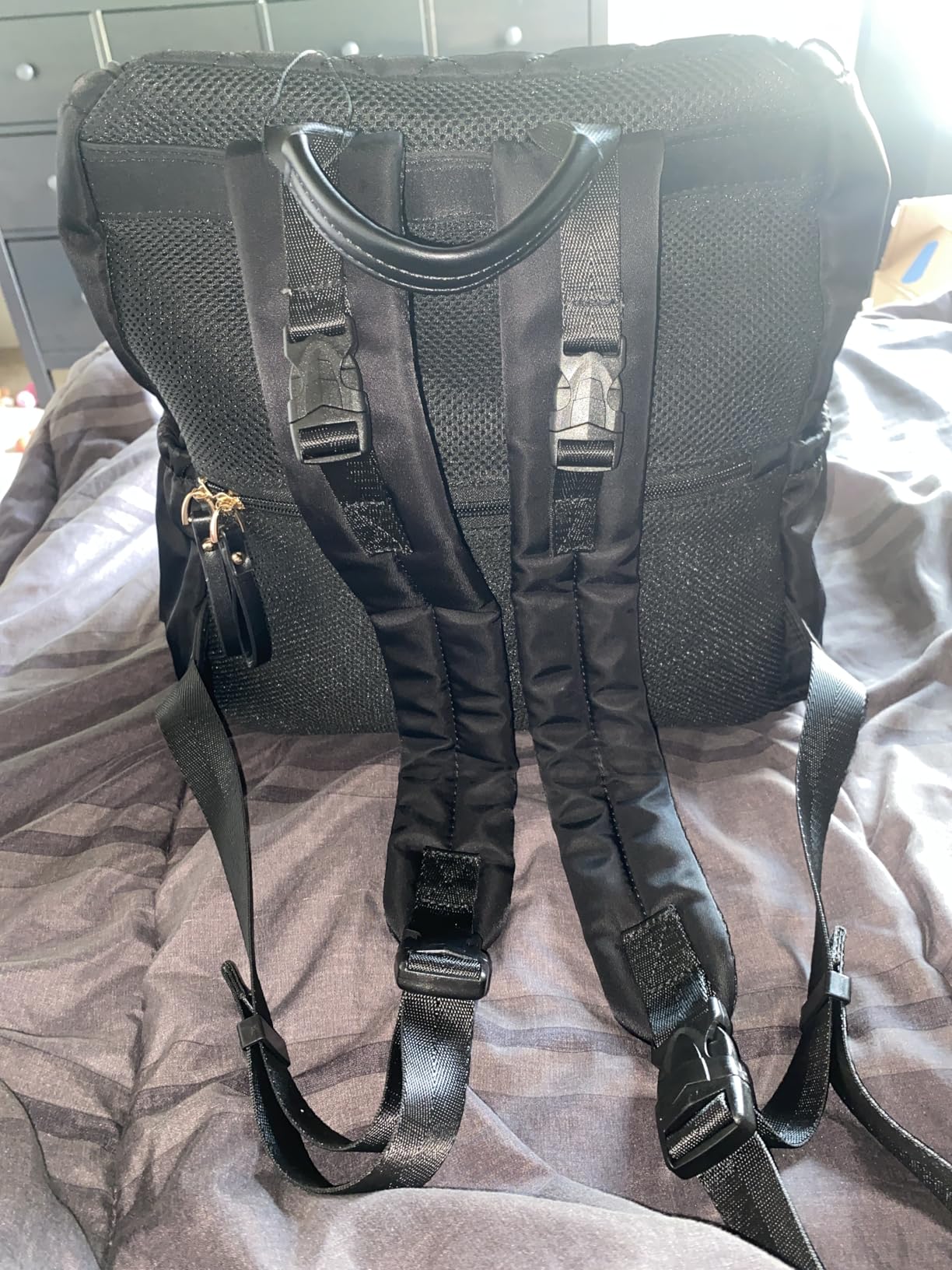 LORADI Lightweight Diaper Bag Backpack with Stroller Clips, Insulated Pockets, Baby Shower Essentials, Black customer photo 2